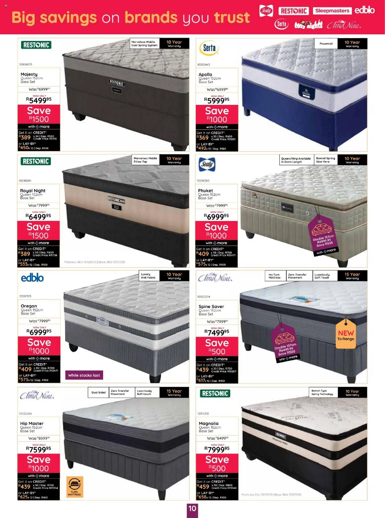 New Bradlows catalogue – valid from 15/10/2026 | Page: 10 | Products: Mattress, Pillow, Aloe Vera