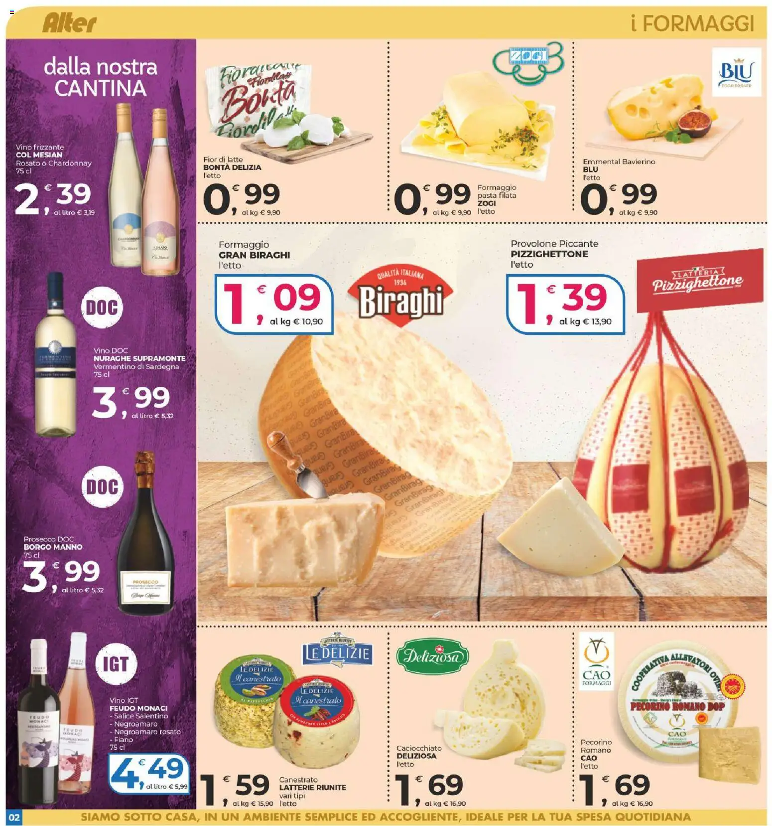 Volantino Alter Discount del 15.05.2026 | Pagina: 2 | Prodotti: Provolone, Prosecco, Pecorino Romano, Pecorino