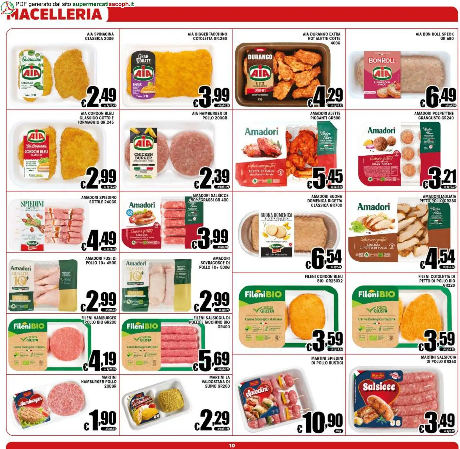 Volantino Sacoph del 02/09/2026 | Pagina: 10 | Prodotti: Suino, Tacchino, Rustici, Salsicce