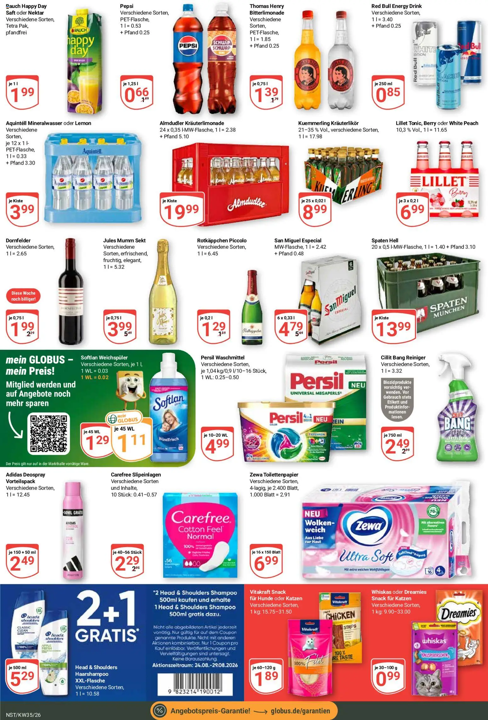 Globus Prospekt Neustadt a.d. Weinstraße – gültig ab 24.08.2026 | Seite: 7 | Produkte: Sekt, Head & shoulders, Weichspüler, Toilettenpapier
