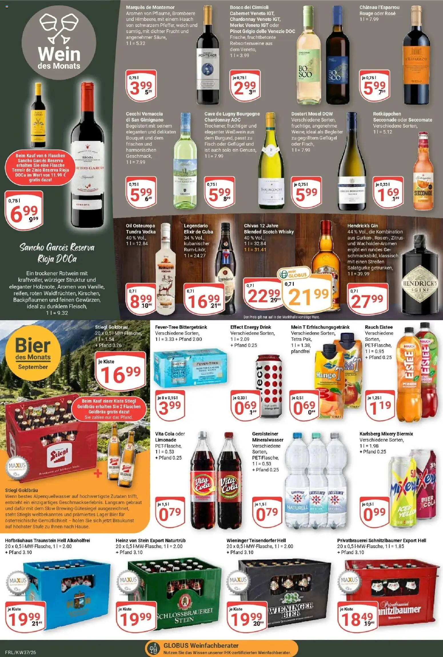 Globus Prospekt Freilassing – gültig ab 07.09.2026 | Seite: 19 | Produkte: Whisky, Fisch, Vita cola, Vodka