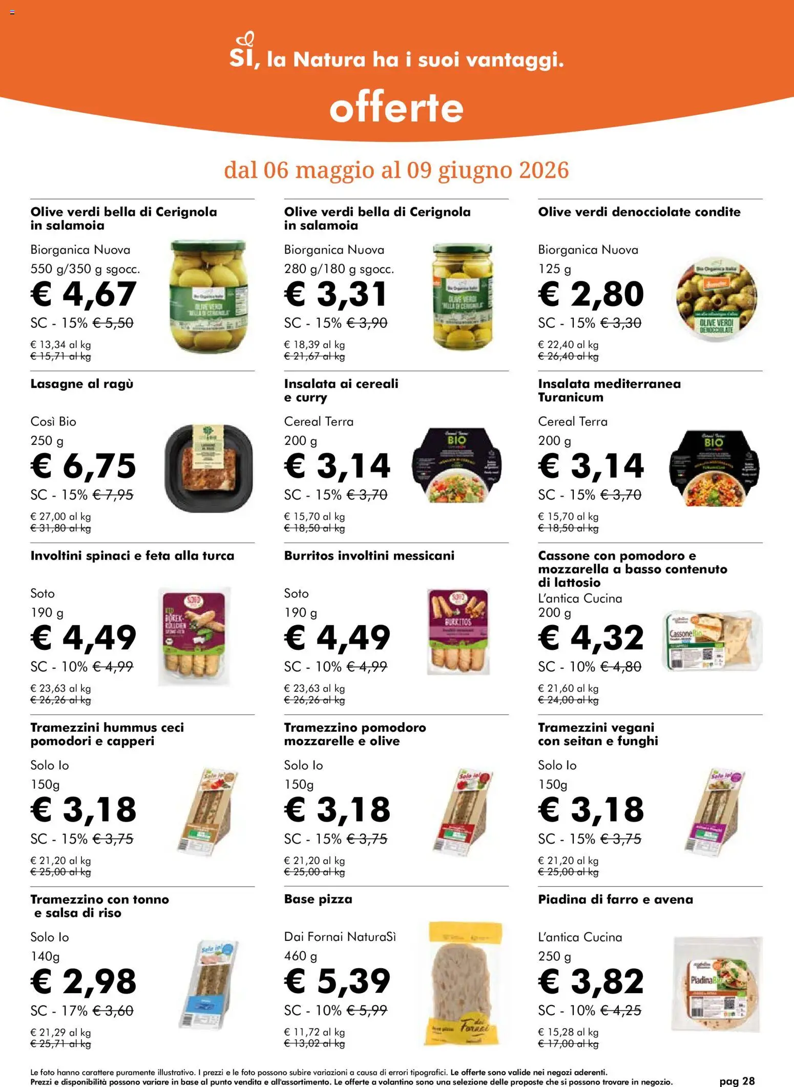 Volantino Natura Sì del 06.05.2026 | Pagina: 28 | Prodotti: Ceci, Ragú, Feta, Farro