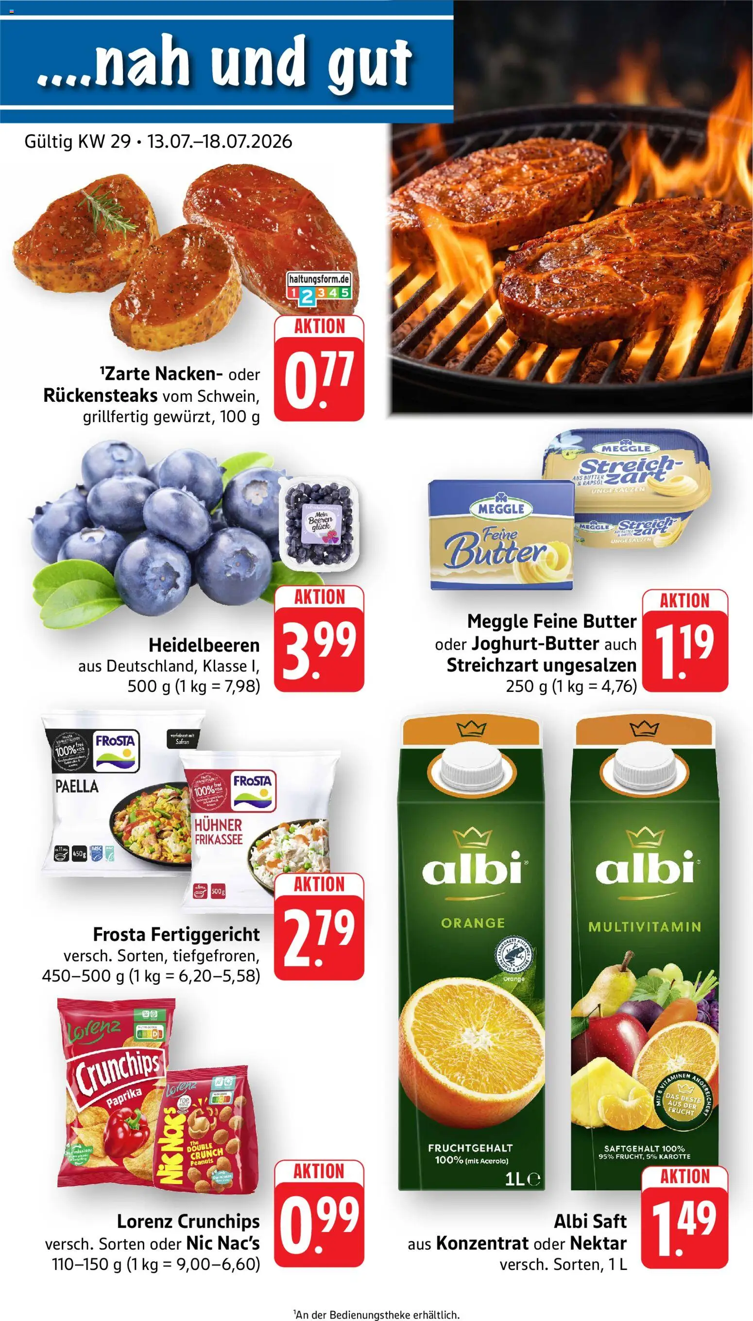 nah & gut Prospekt Rietberg – gültig ab 13.07.2026 | Seite: 1 | Produkte: Paprika, Lorenz crunchips, Saft, Karotte