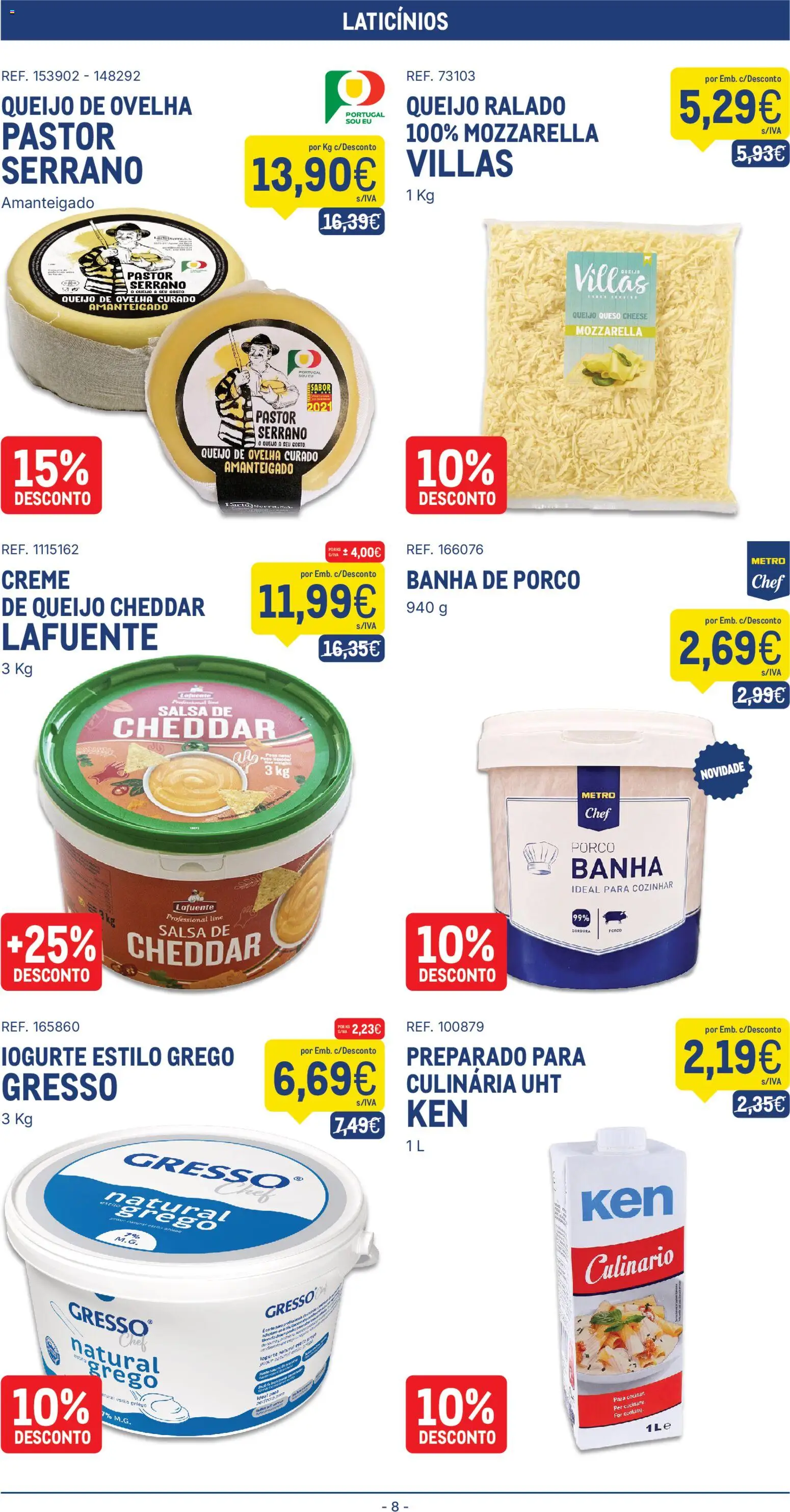 Makro folheto │ válido de 06/10/2026 | Página: 8 | Produtos: Queijo ralado, Iogurte, Cheddar, Creme