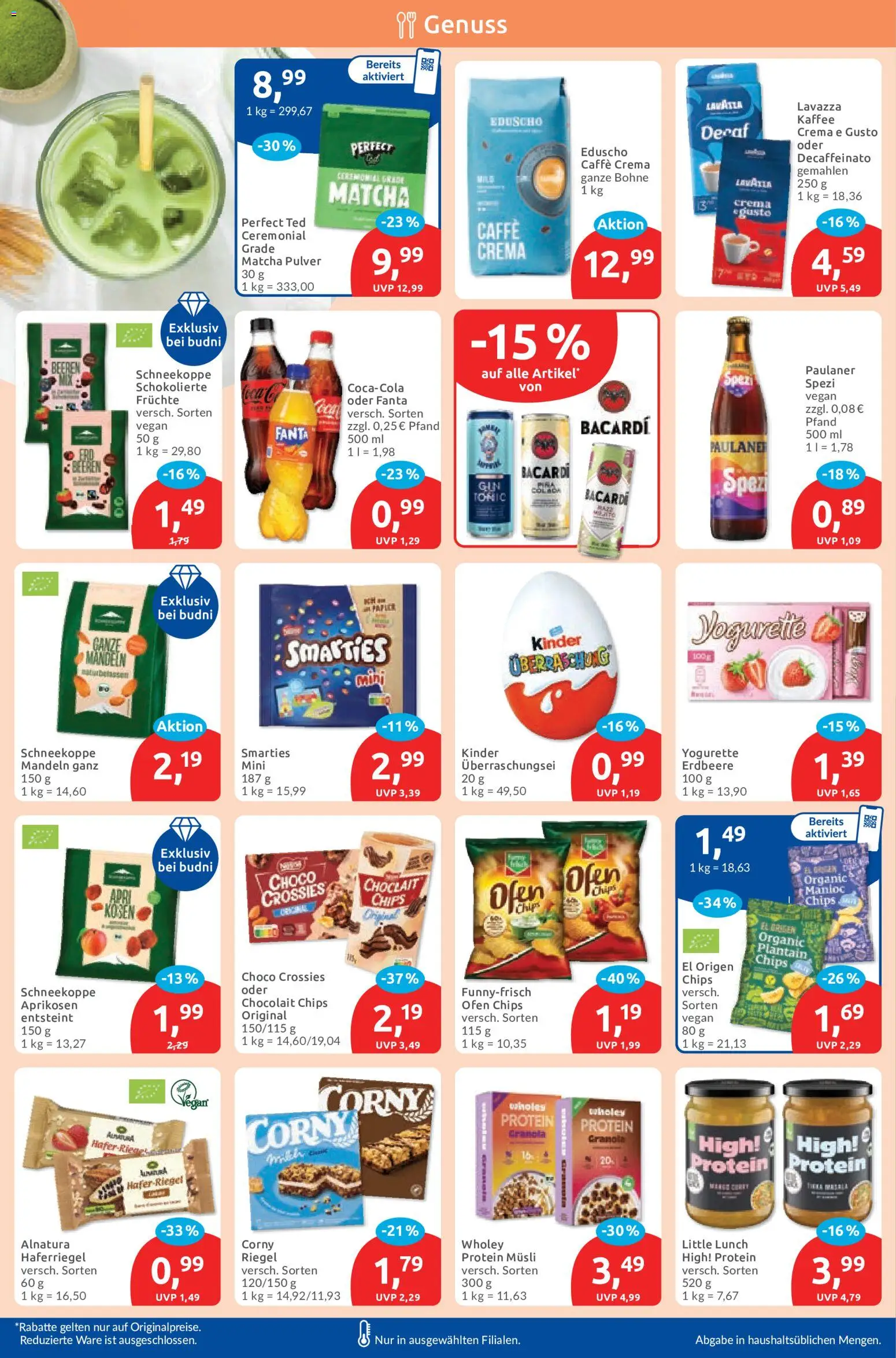 Budni Prospekt – gültig ab 14.09.2026 | Seite: 6 | Produkte: Bacardi, Yogurette, Kaffee, Mandeln