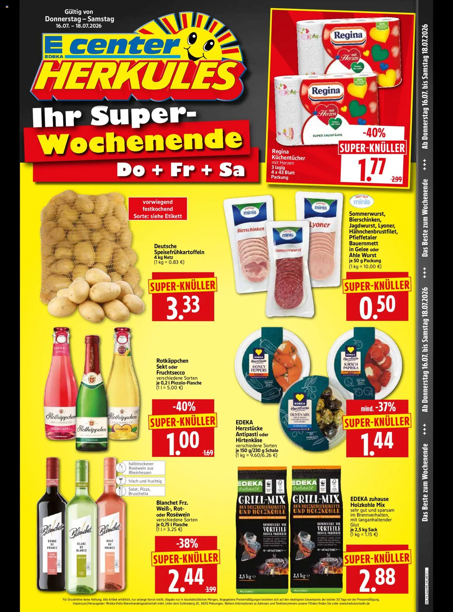 HERKULES Sonderbeilage – gültig ab 16.07.2026 | Seite: 1 | Produkte: Granatapfel, Sekt, Rouge, Paprika