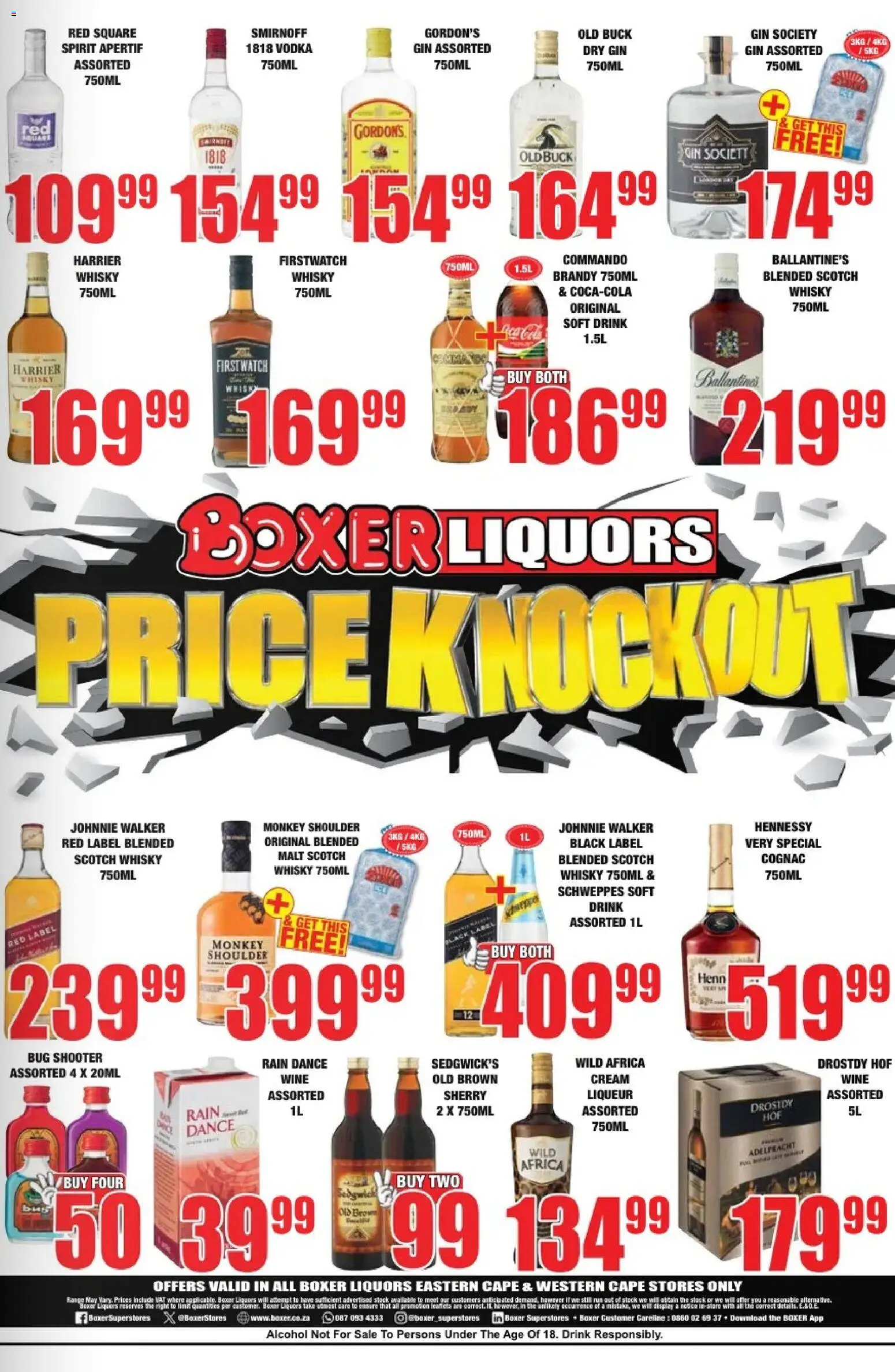 New Boxer catalogue – valid from 08.06.2026 | Page: 3 | Products: Brandy, Gin, Stock, Ensalada de quino