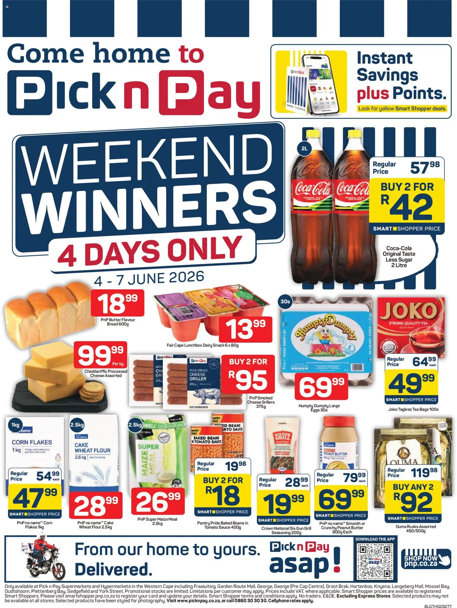New Pick n Pay catalogue – valid from 04.06.2026 | Page: 1 | Products: Flour, Butter, Tea, Seasoning