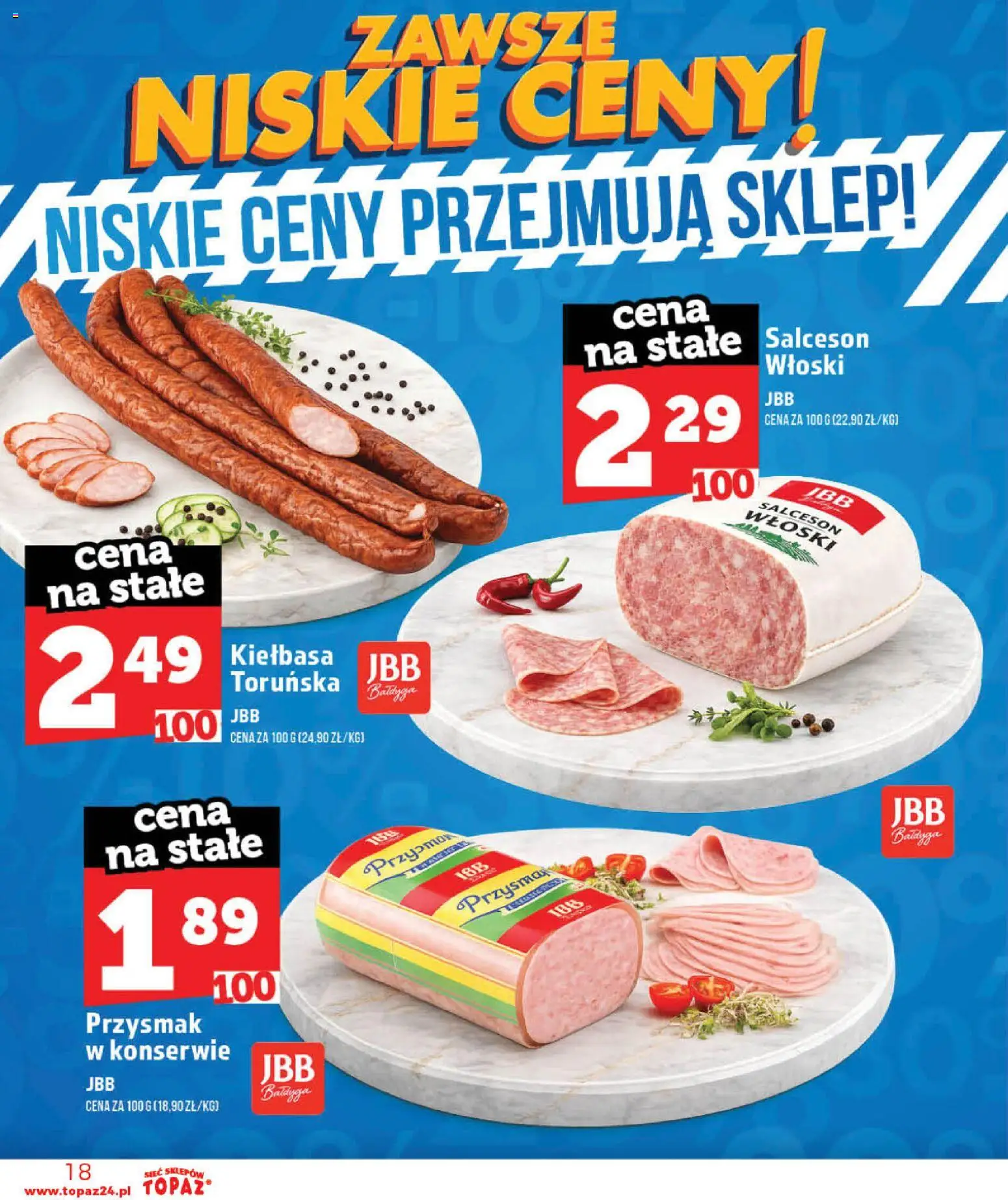 Topaz gazetka - Otwarcie Stoczek Łukowski od 30.05.2026 | Strona: 18 | Produkty: Kiełbasa