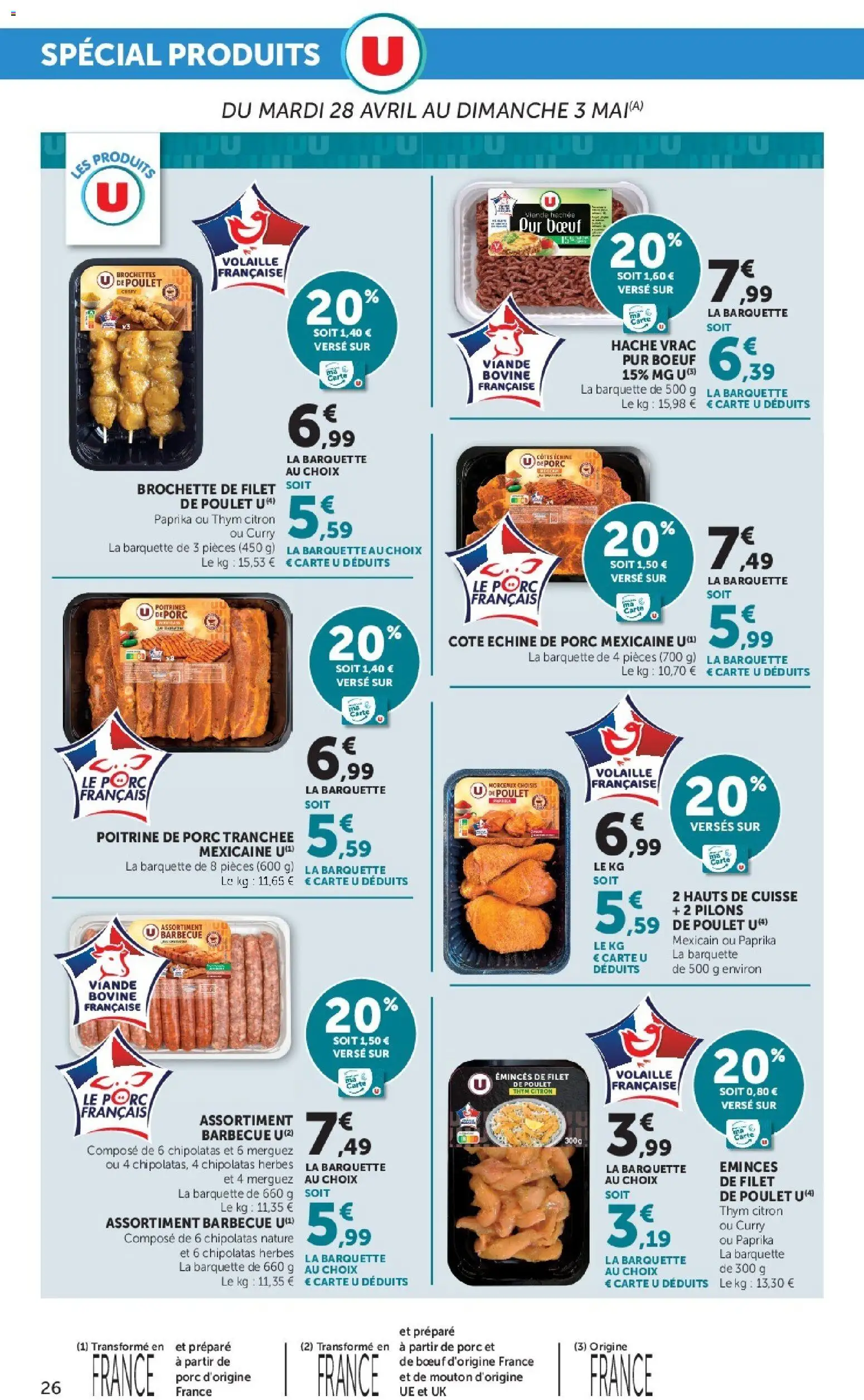 {H1} | Page: 26 | Produits: Citron, Merguez, Viande, Cote échine de porc