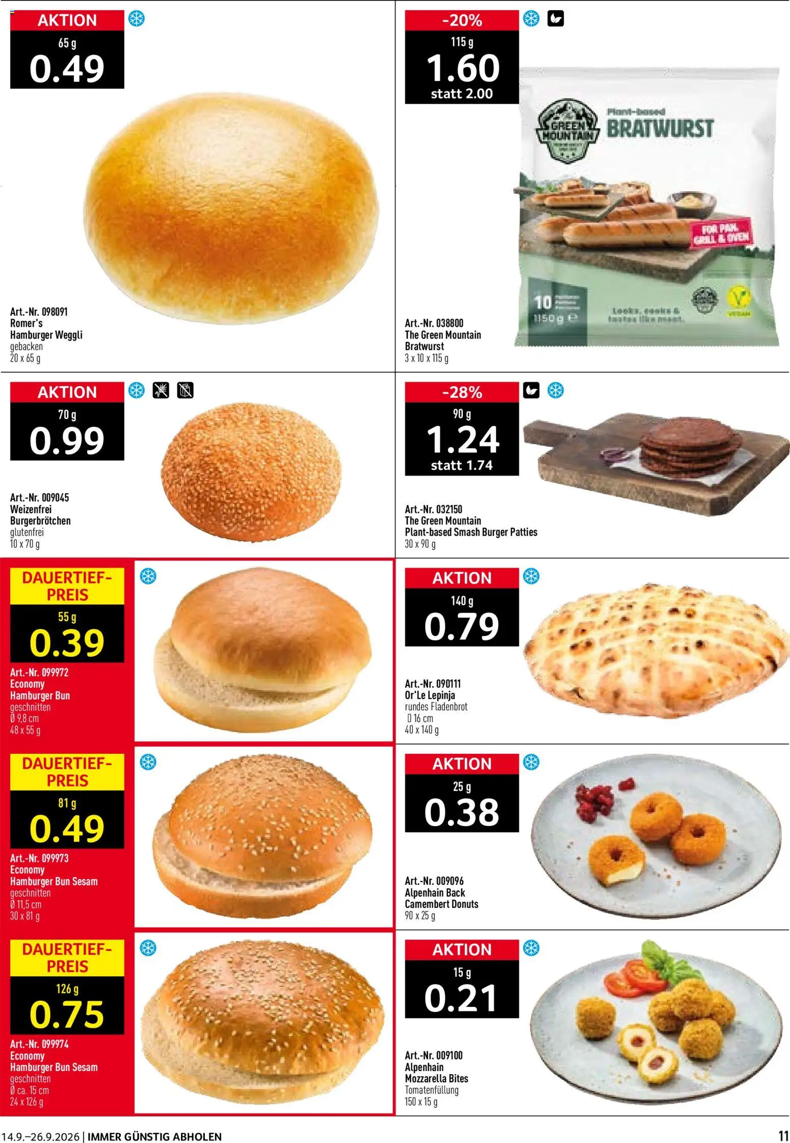 Prodega Aktionen Take Away – gültig ab 14.09.2026 | Seite: 11 | Produkte: Burger, Donuts, Grill