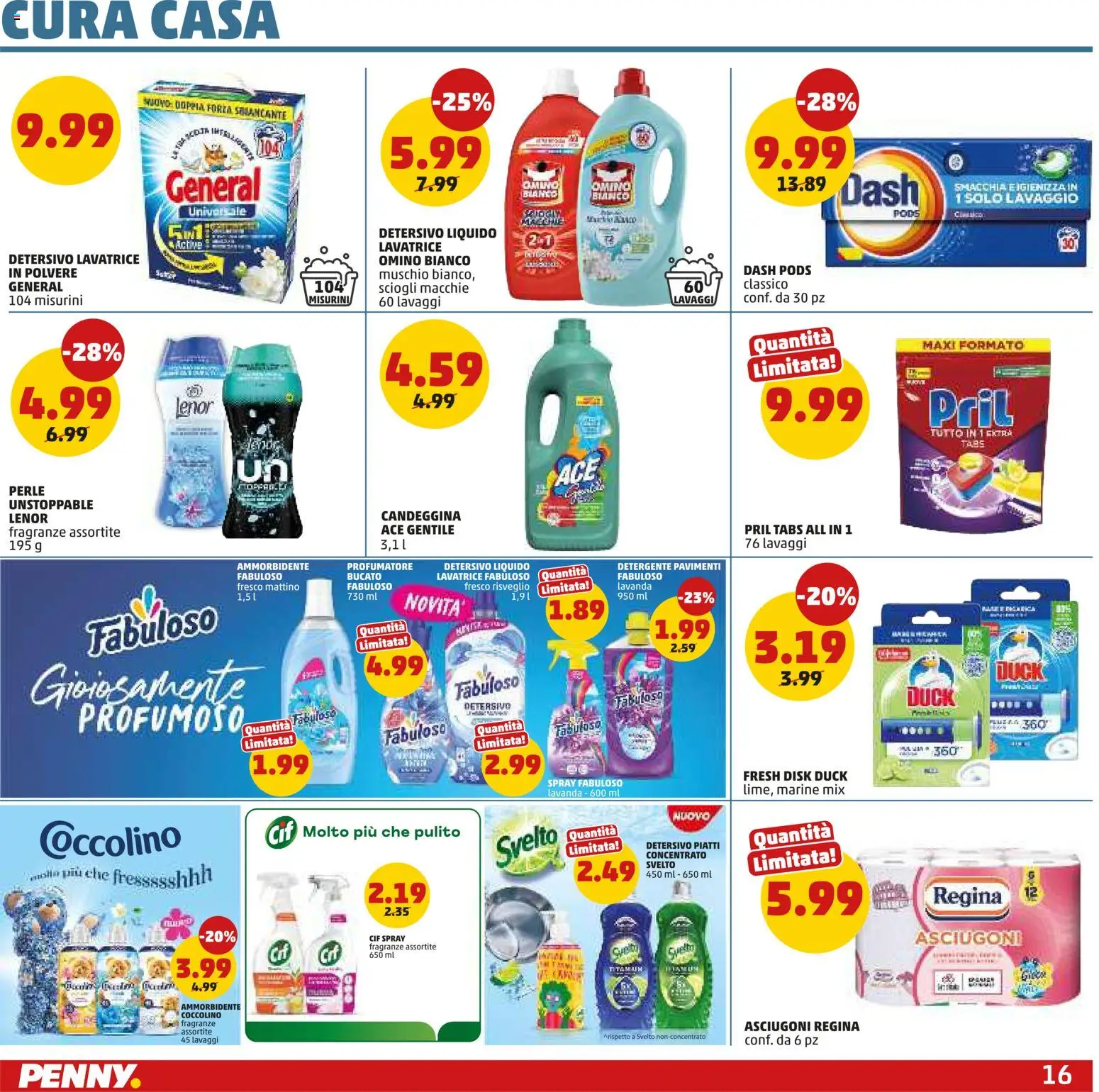 Volantino PENNY del 07.05.2026 | Pagina: 16 | Prodotti: Ammorbidente, Detergente, Candeggina, Lavanda