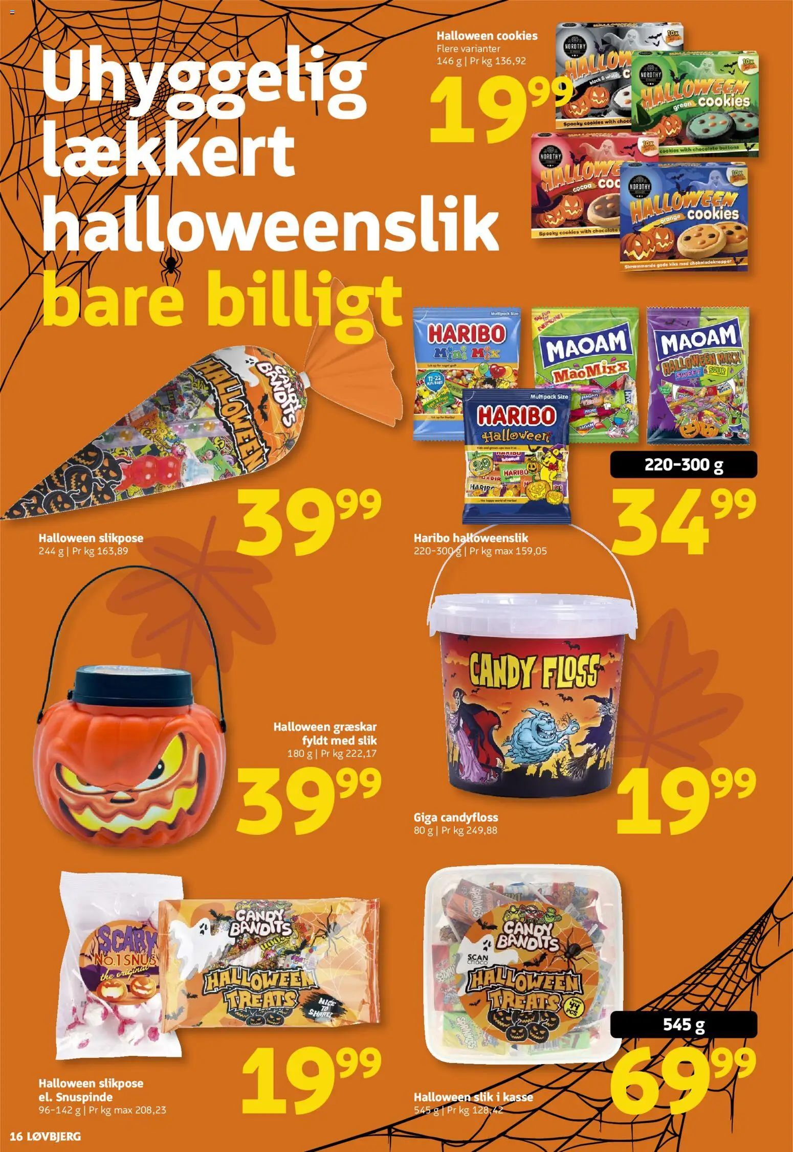 Løvbjerg tilbudsavis – gyldig fra 16/10/2026 | Side: 16 | Produkter: Kiks, Græskar, Slik, Cookies
