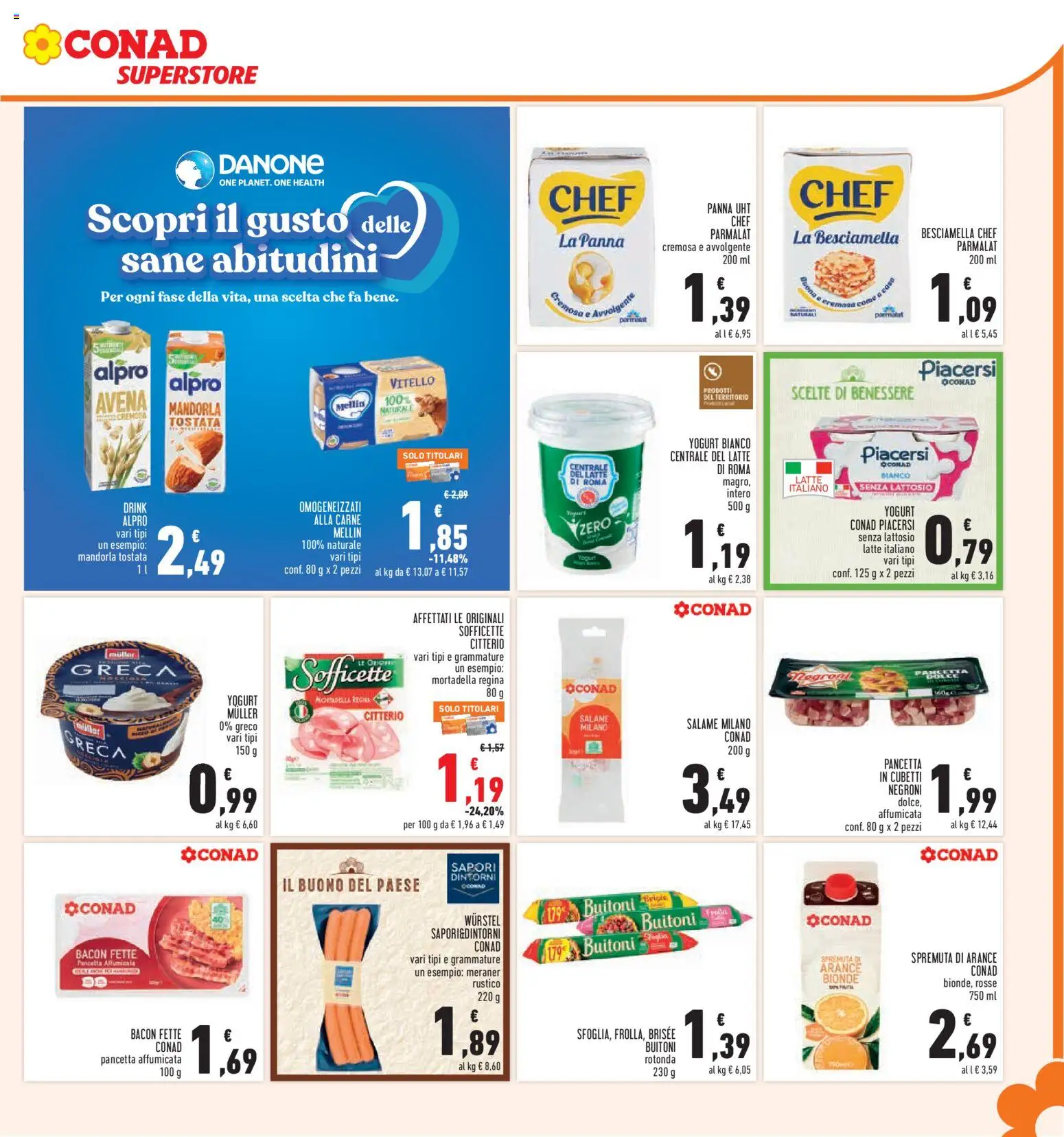 Volantino Conad del 05/11/2026 | Pagina: 15 | Prodotti: Salame, Latte, Mortadella, Besciamella
