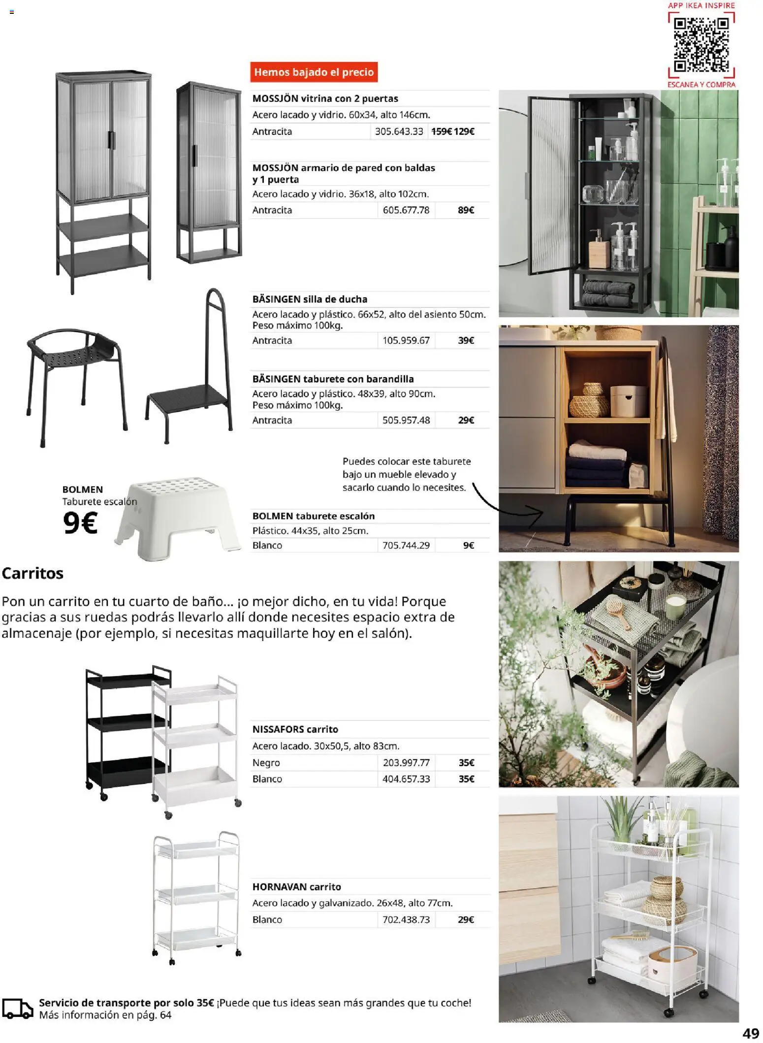 Catálogo IKEA Baños │ válido desde el 01/02/2026 | Página: 49 | Productos: Peso, Almacenaje, Silla, Armario