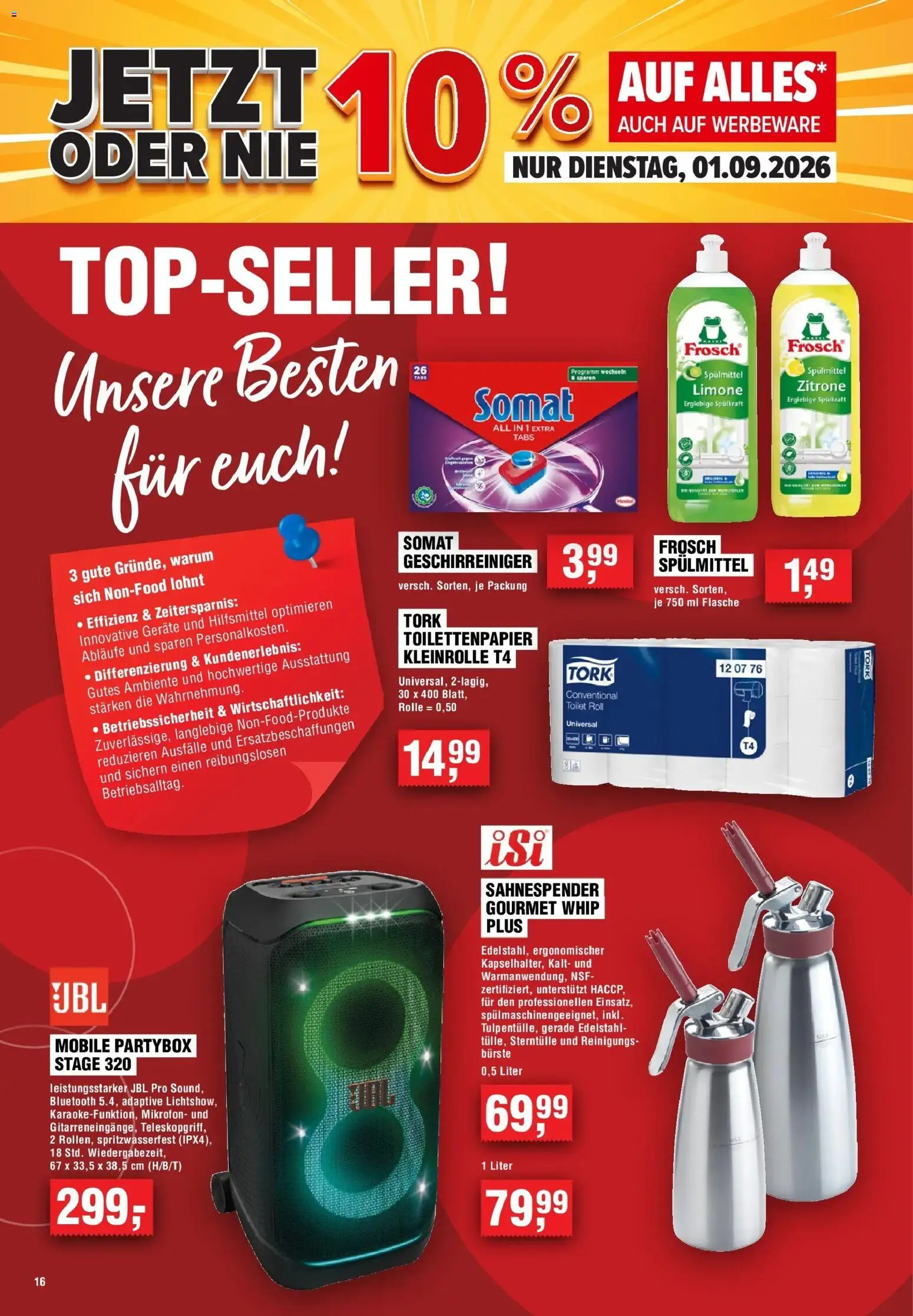 Edeka Prospekt Heilbronn – gültig ab 27.08.2026 | Seite: 16 | Produkte: Mikrofon, Bürste, Zitrone, Toilettenpapier