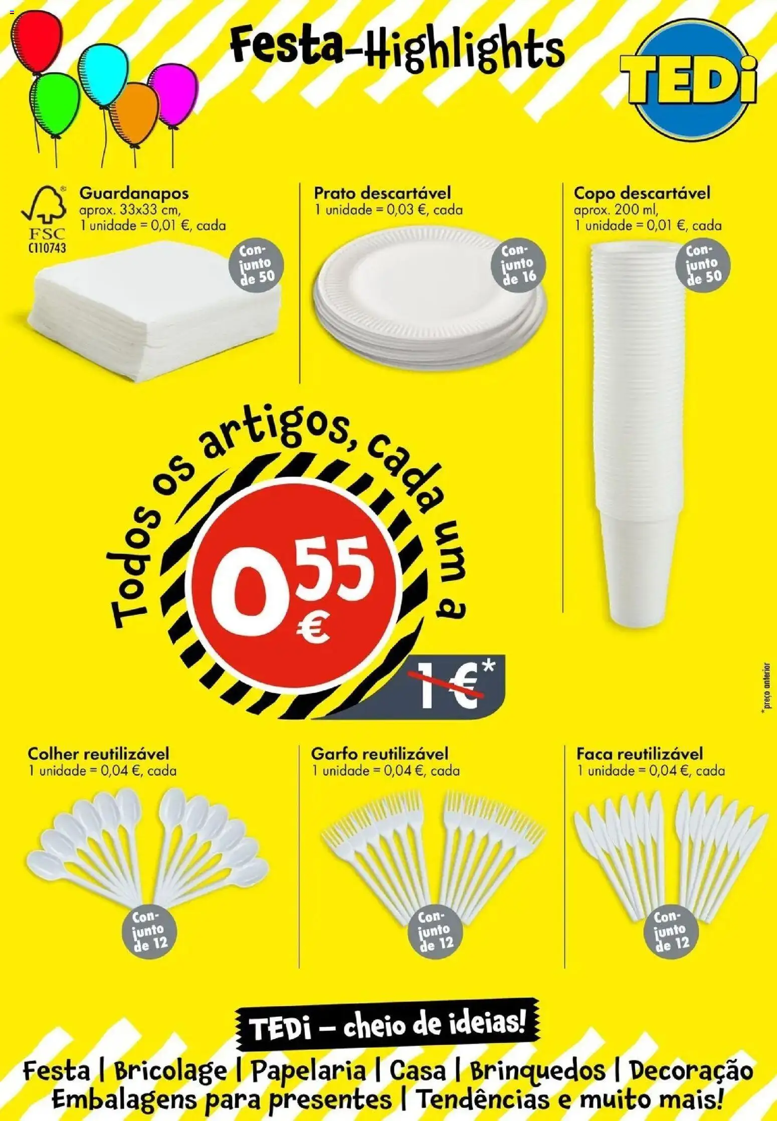TEDi folheto - Guimarães » de 25/08/2026 - 31/08/2026 | Página: 14 | Produtos: Faca, Guardanapos, Decoração, Brinquedos