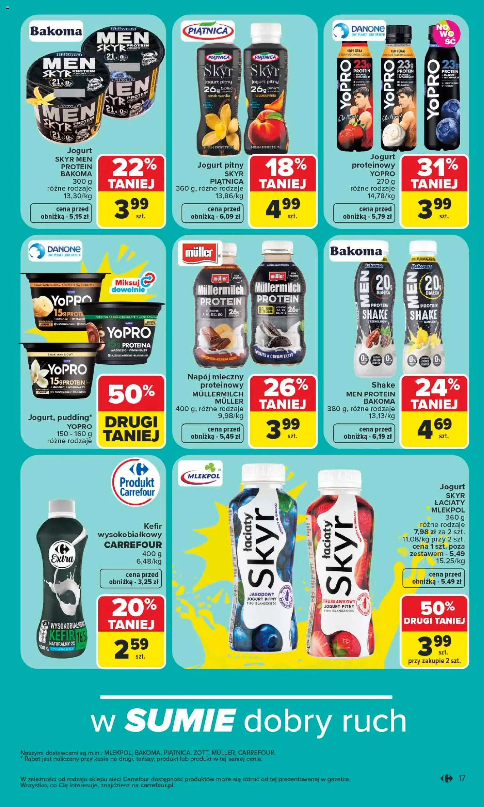 Carrefour gazetka - Latem jest pięknie od 06.07.2026 | Strona: 17 | Produkty: Brzoskwinia, Kefir, Jogurt, Skyr