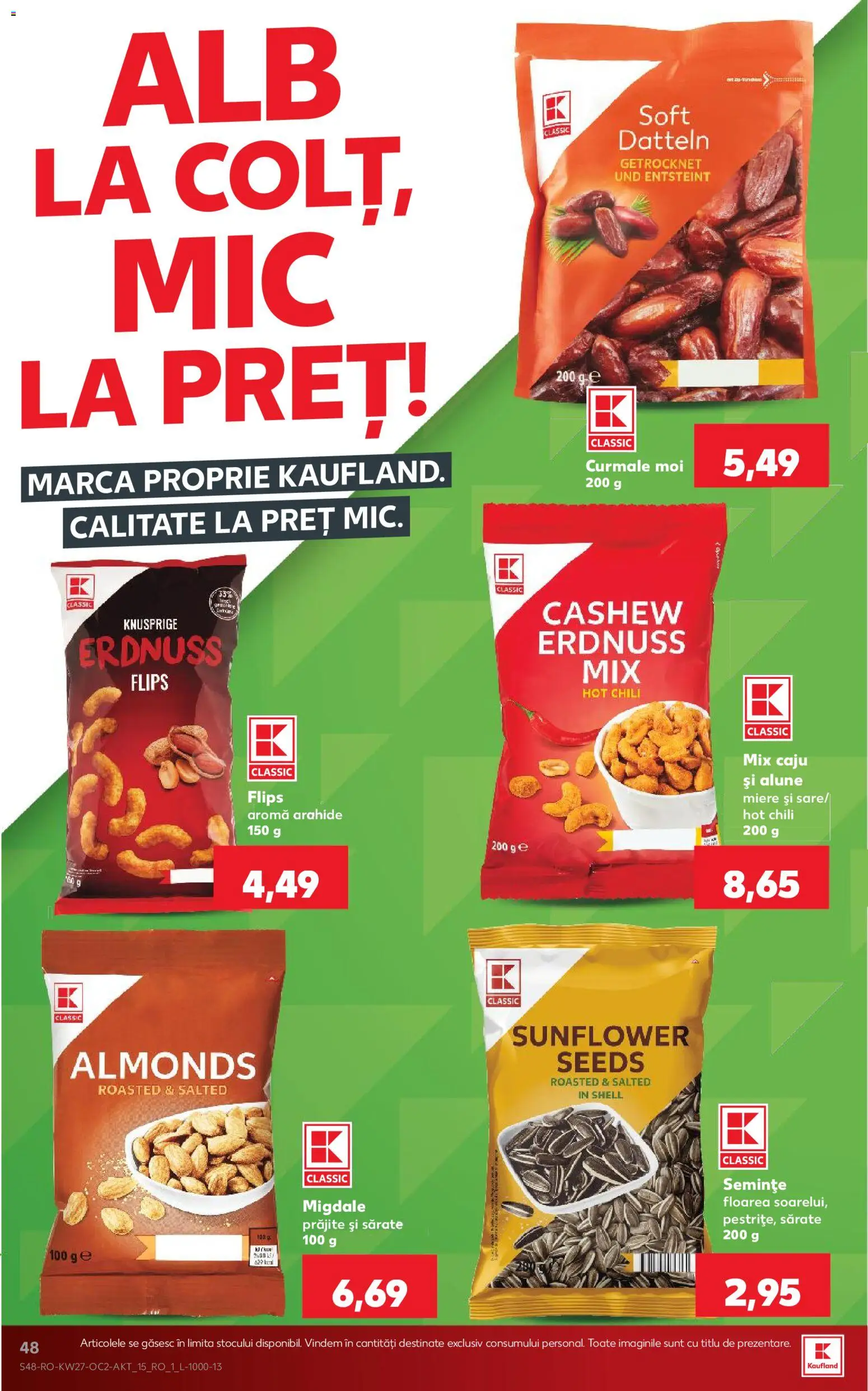 Noul catalog Kaufland – valabil de la 01.07.2026 | Pagină: 48 | Produse: Arahide, Semințe, Alune, Caju