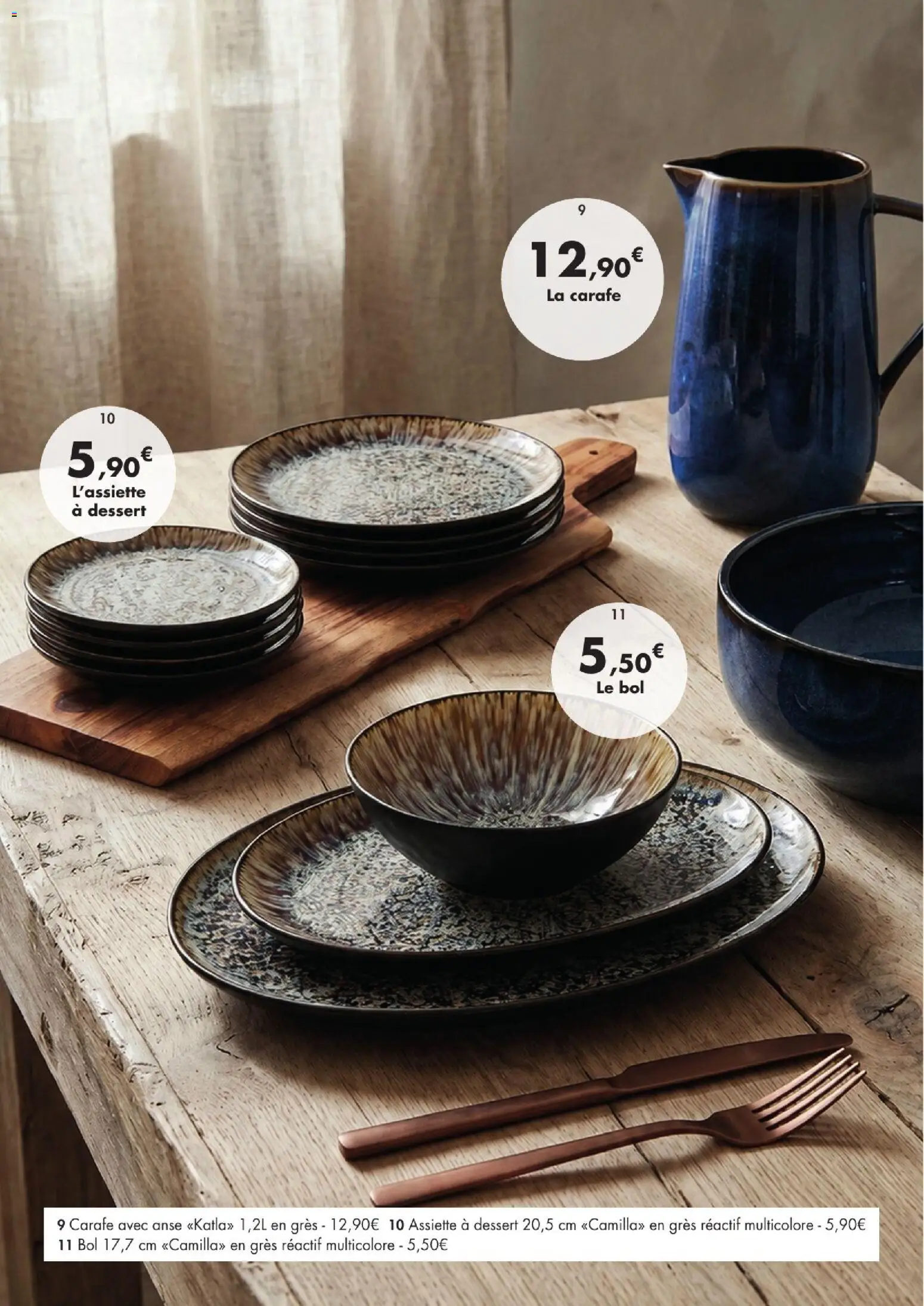 {H1} | Page: 7 | Produits: Carafe, Bol, Dessert, Assiette