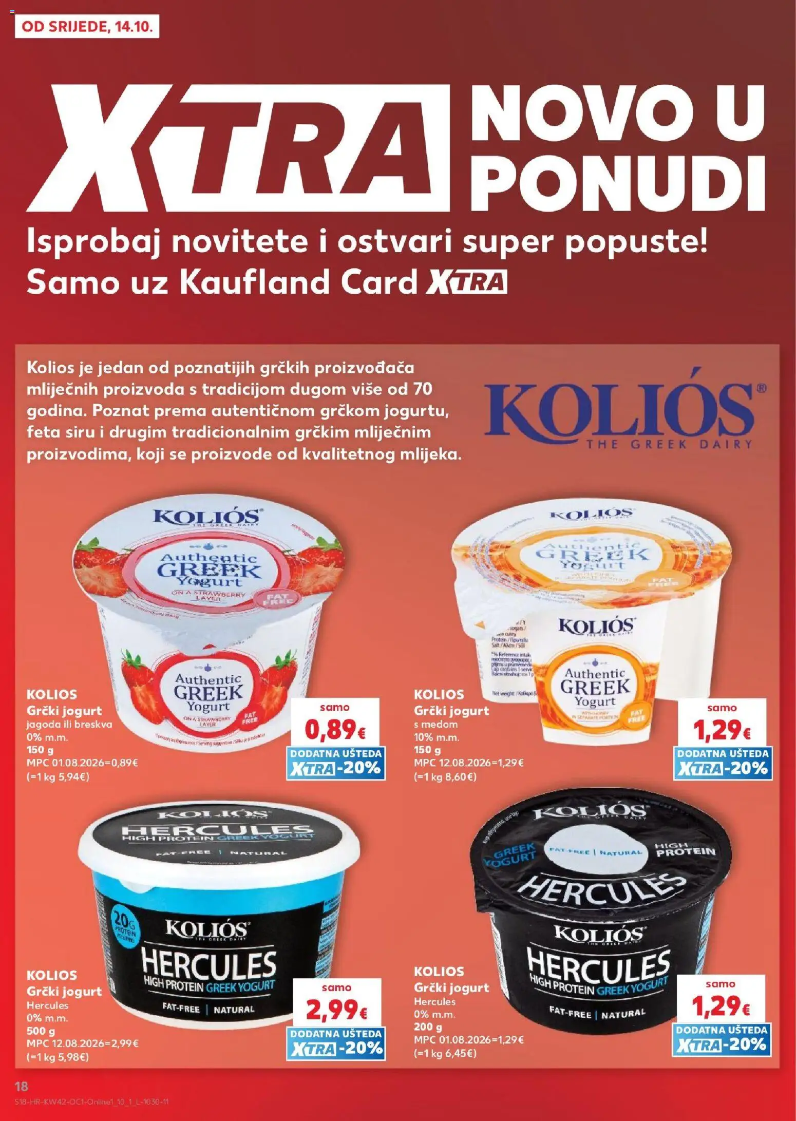 Kaufland katalog | vrijedi od 14.10.2026 | Stranica: 18 | Proizvodi: Protein, Feta, Jogurt, Grčki jogurt