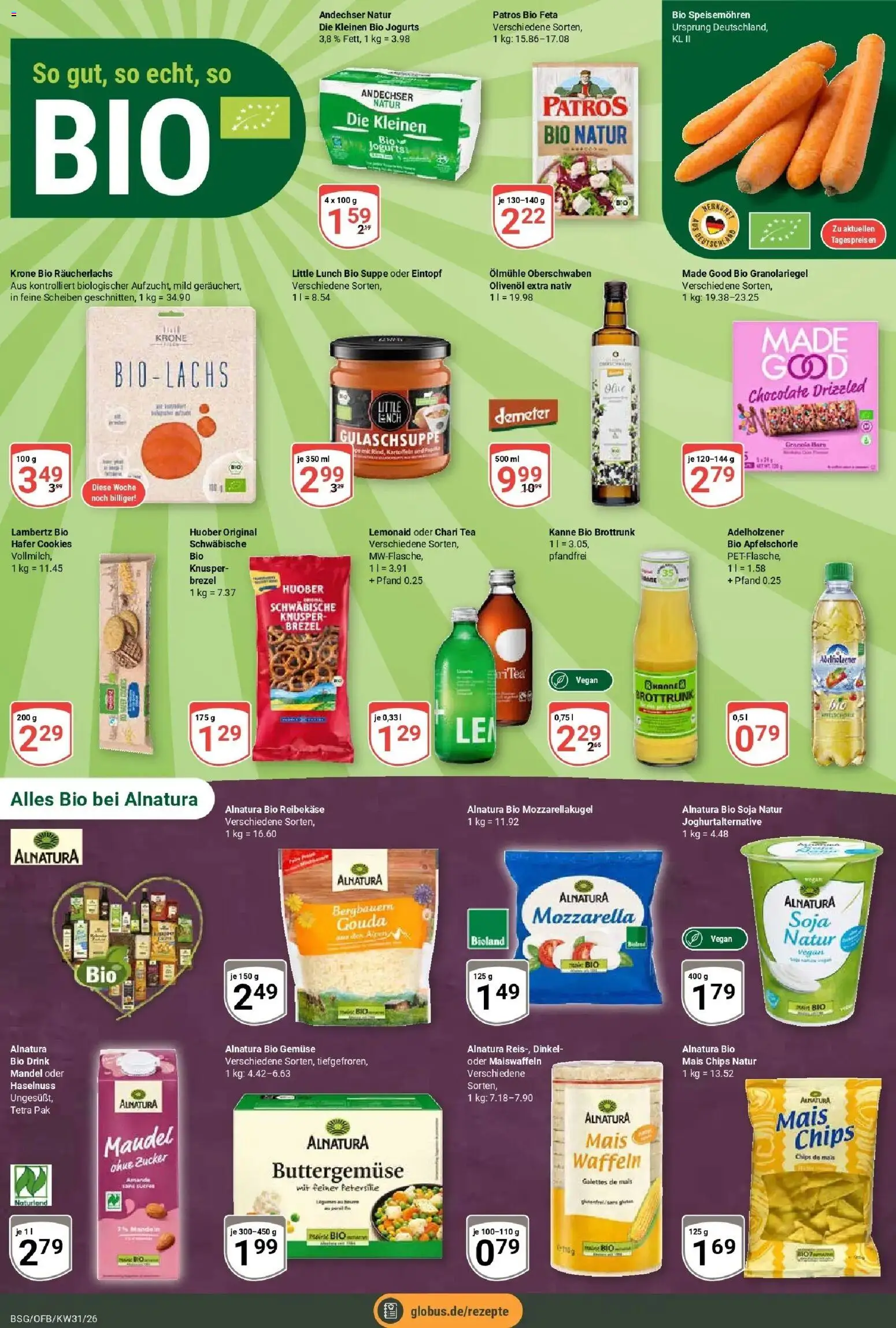 Globus Prospekt Braunschweig – gültig ab 27.07.2026 | Seite: 12 | Produkte: Mozzarella, Olivenol, Mandeln, Reibekase