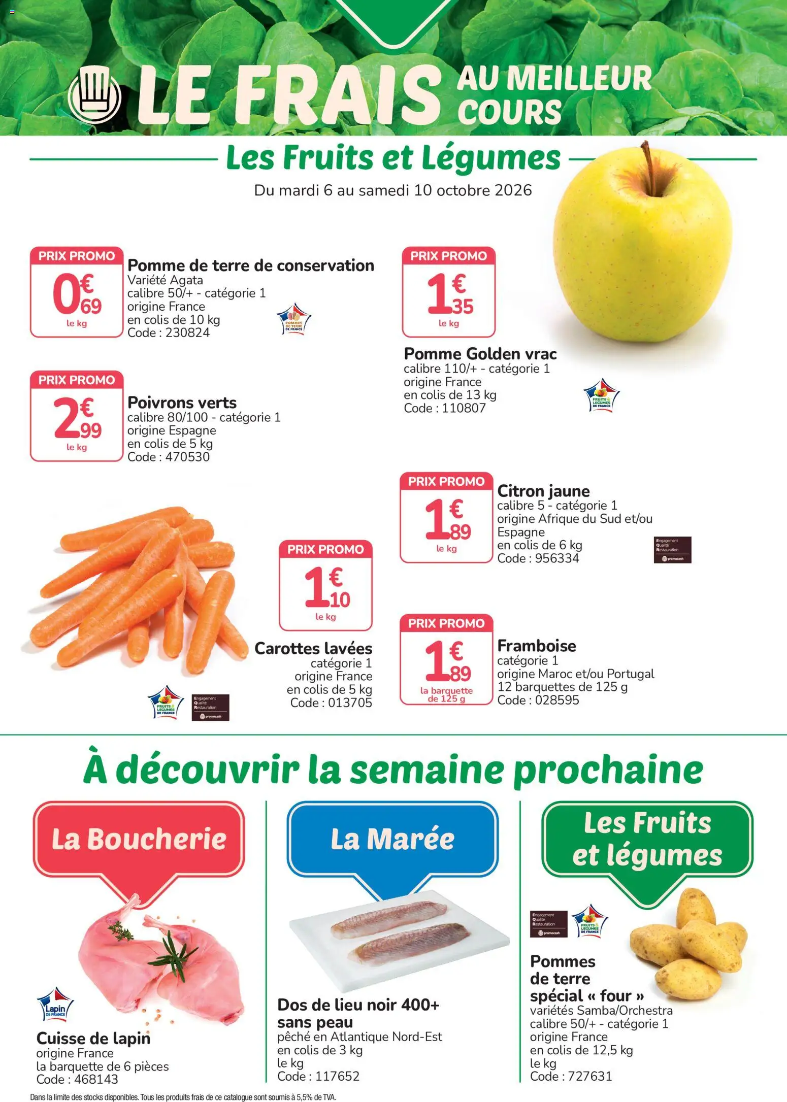 {H1} | Page: 3 | Produits: Carottes, Lapin, Fruits, Pommes