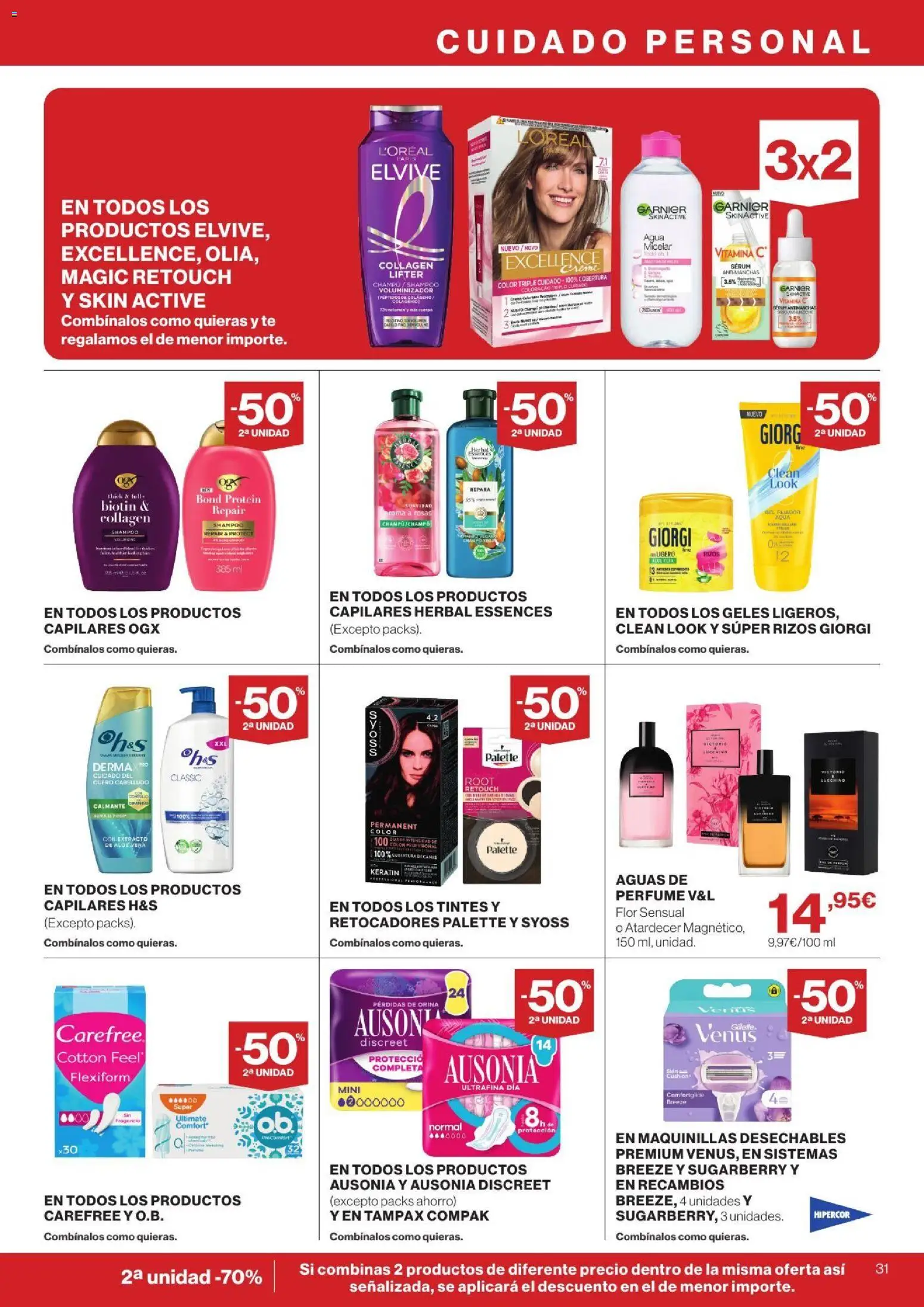 Hipercor catálogo │ válido desde el 10/09/2026 | Página: 31 | Productos: Fragancia, Champú, Sérum, Aloe Vera
