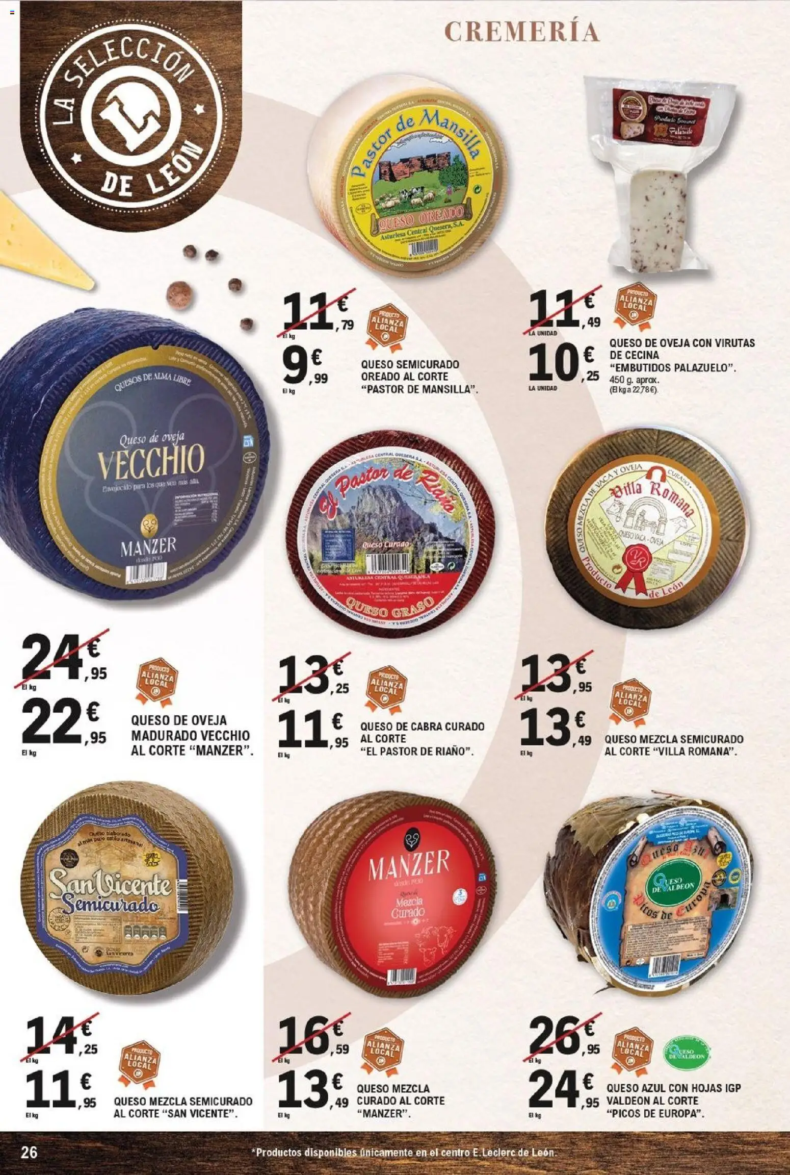 E.Leclerc - León │ válido desde el 21/09/2026 | Página: 26 | Productos: Queso de oveja, Queso, Embutidos, Queso de cabra