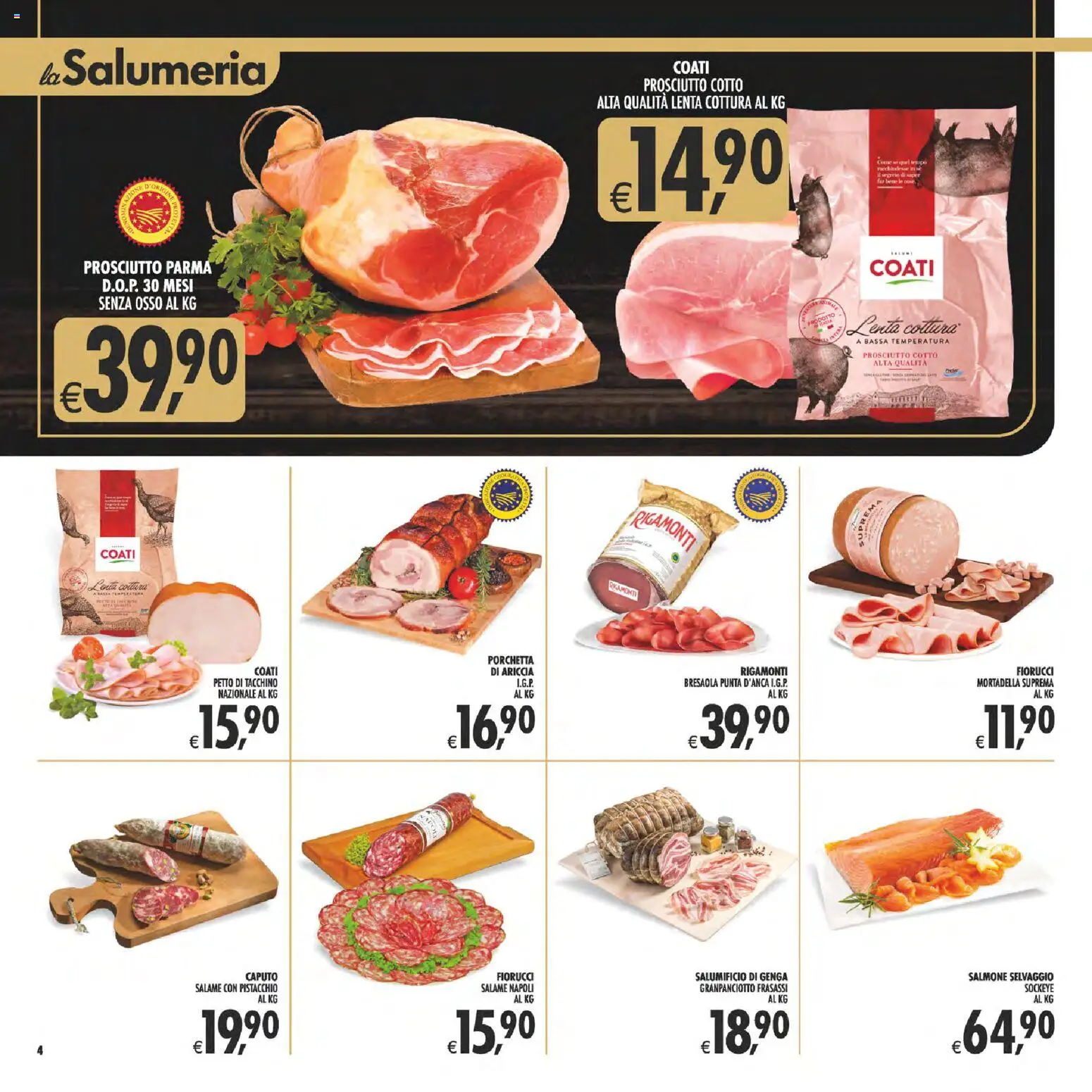 Volantino Decò del 28.04.2026 | Pagina: 4 | Prodotti: Porchetta, Salame, Salmone, Bresaola