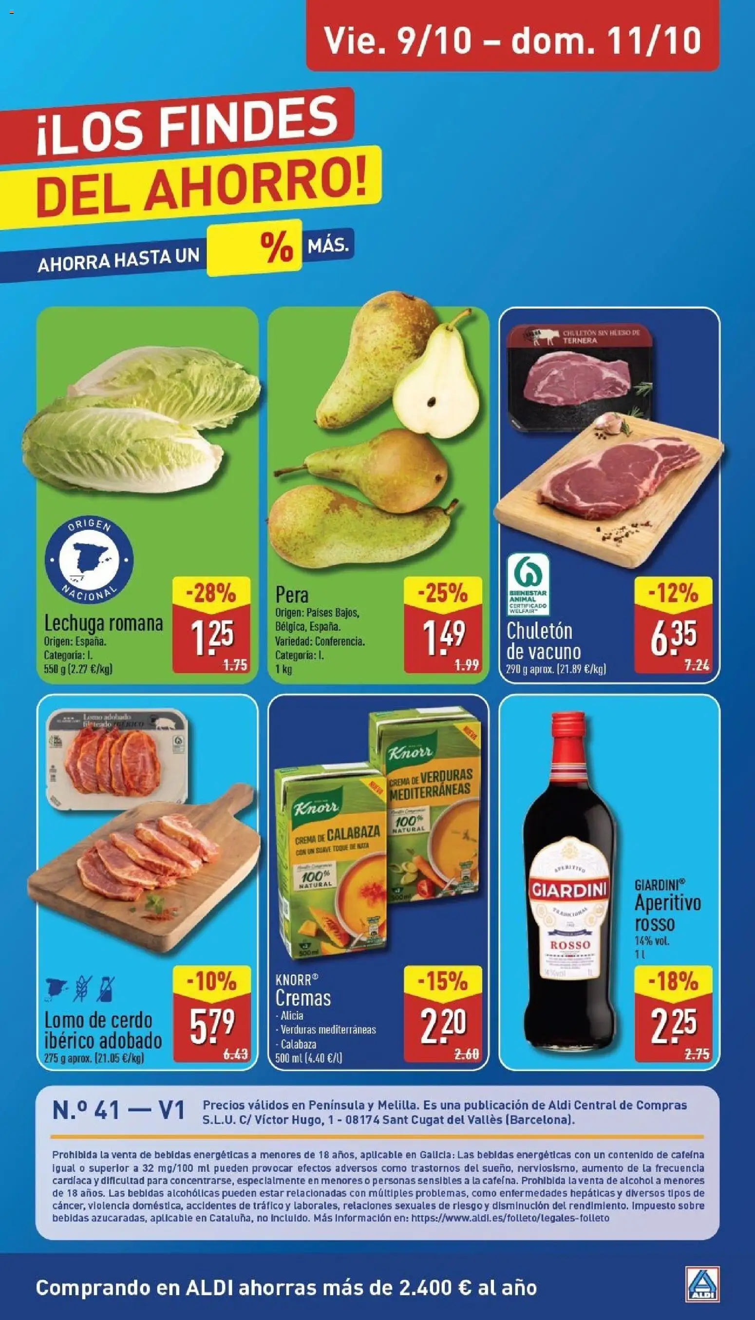 Aldi folleto Península │ válido desde el 05/10/2026 | Página: 32 | Productos: Verduras, Lechuga romana, Crema, Alcohol