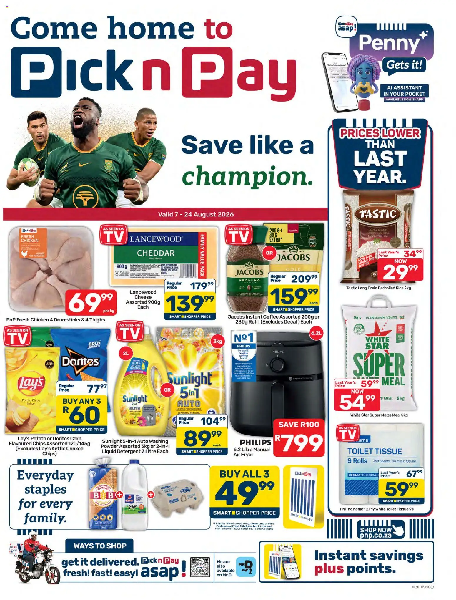 New Pick n Pay catalogue – valid from 07/08/2026 | Page: 1 | Products: Fryer, Air fryer, Rice, Detergent