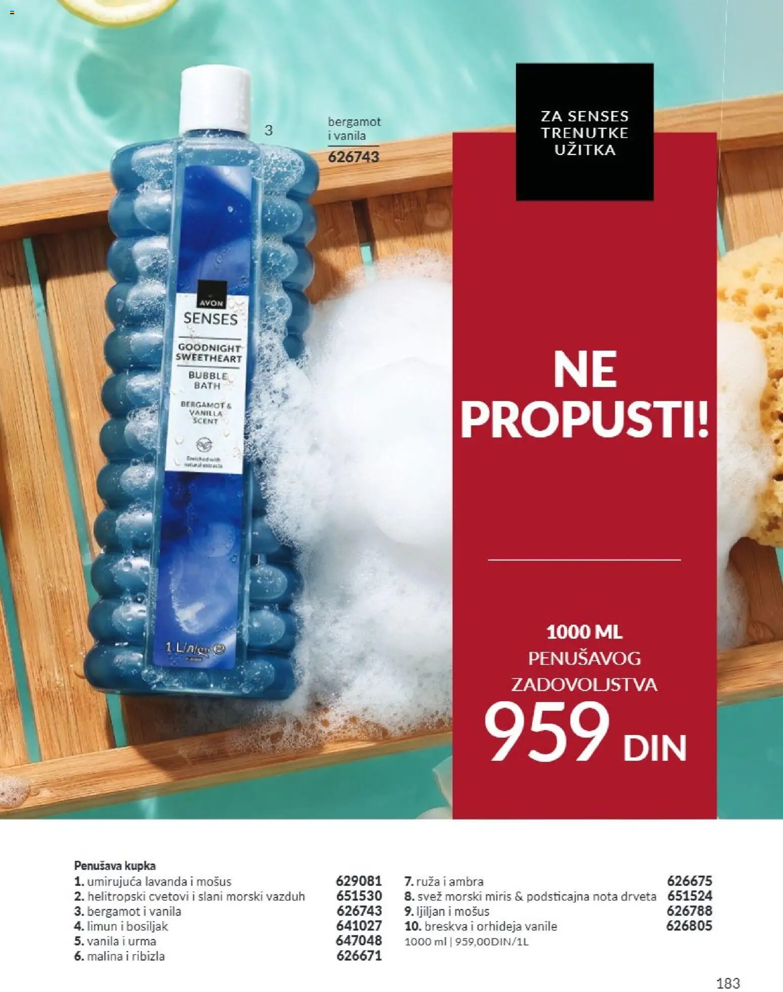 AVON katalog - važi od 01.09.2026 | Strana: 183 | Proizvode: Miris, Vanila, Breskva, Orhideja