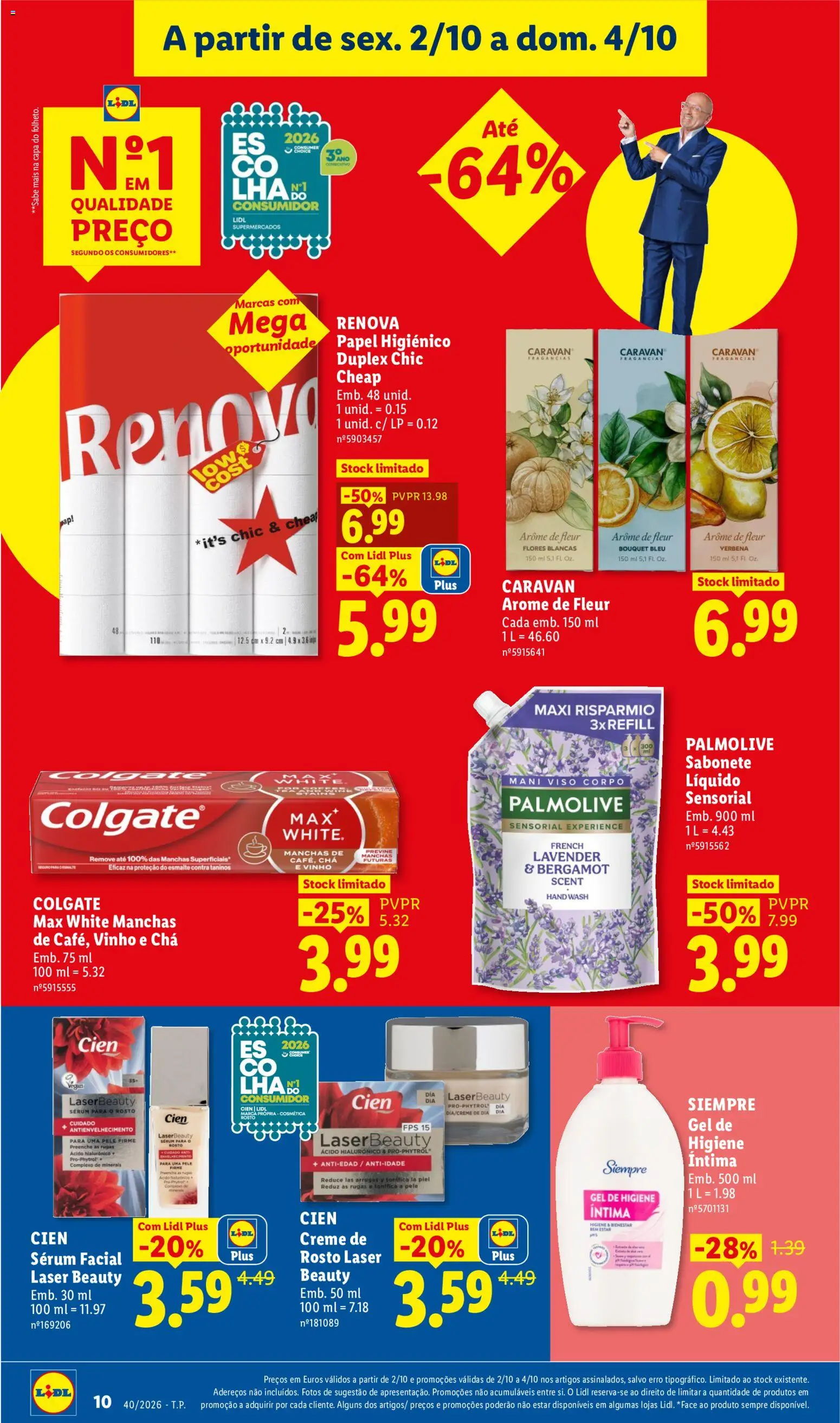 Lidl Promoções Fim de Semana │ válido de 28/09/2026 | Página: 10 | Produtos: Papel higiénico, Sabonete líquido, Sérum, Chá