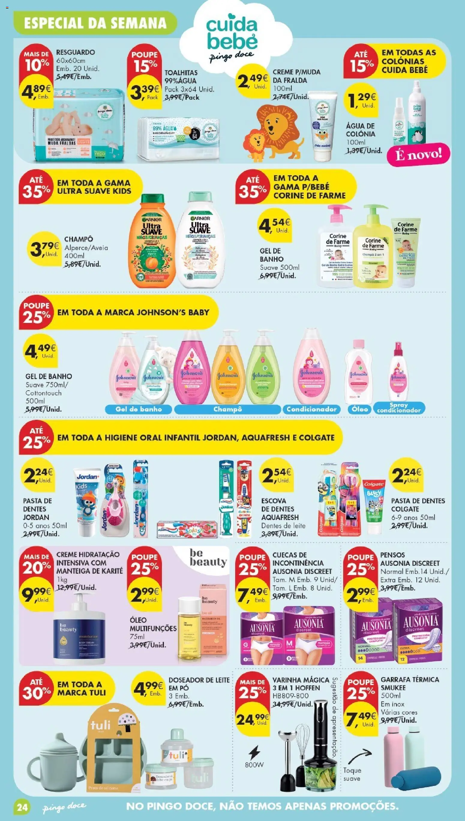 Pingo DocePoupe Esta Semana Madeira │ válido de 19.05.2026 | Página: 24 | Produtos: Agua, Escova de dentes, Leite, Manteiga