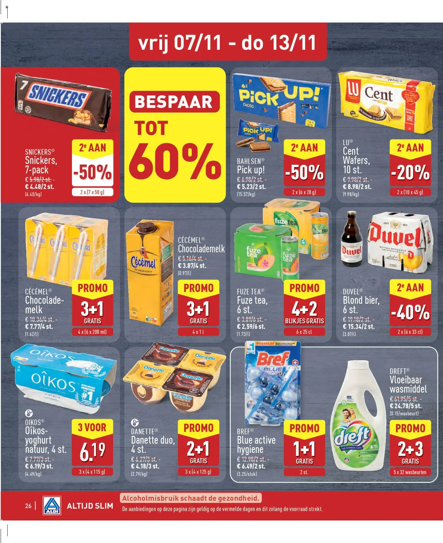 {H1} | Pagina: 26 | Producten: Snickers, Wasmiddel, Melk, Yoghurt