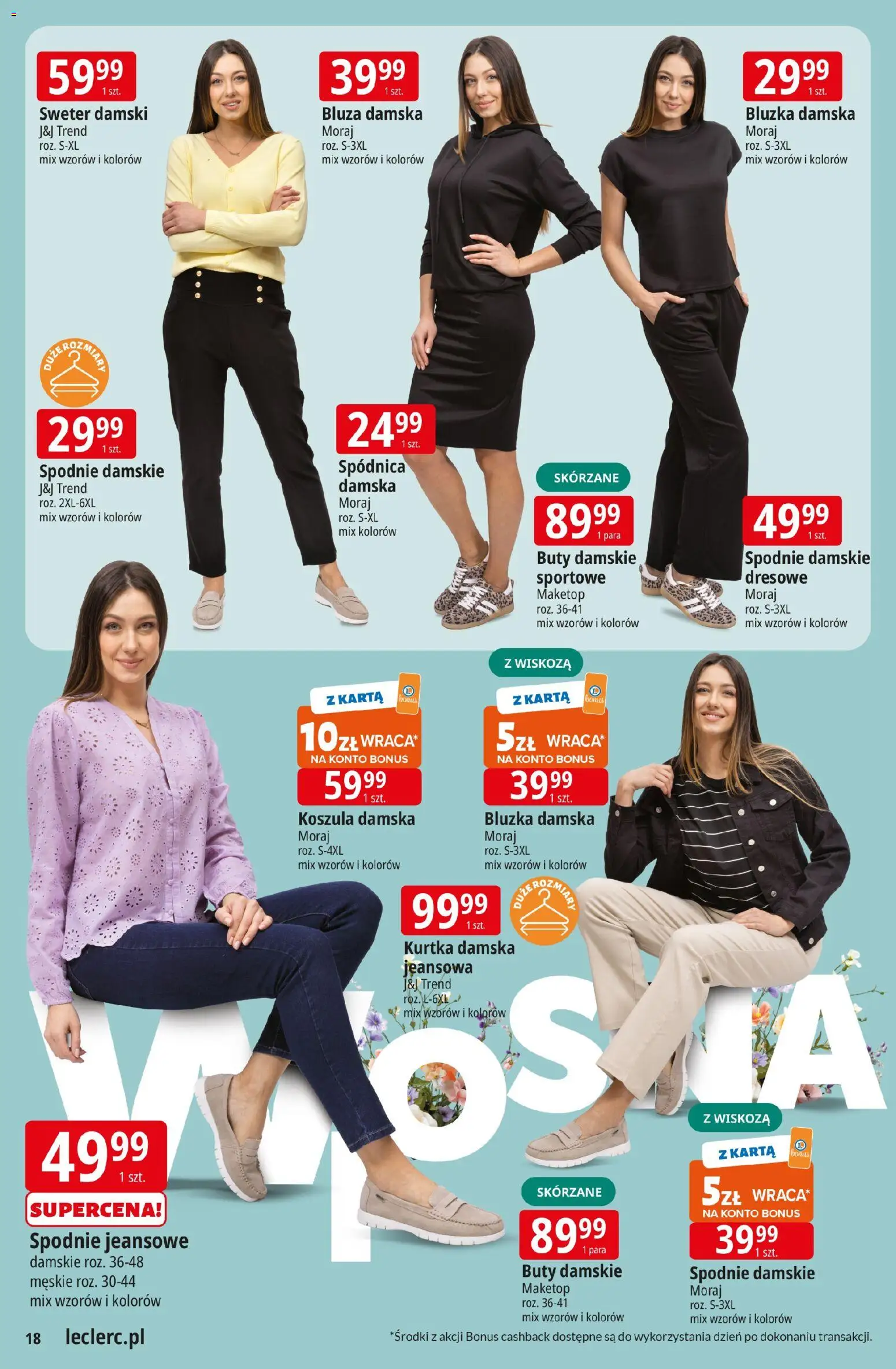 E.Leclerc gazetka - Wrocław od 10.03.2026 | Strona: 18 | Produkty: Koszula, Bluzka, Sweter, Spodnie
