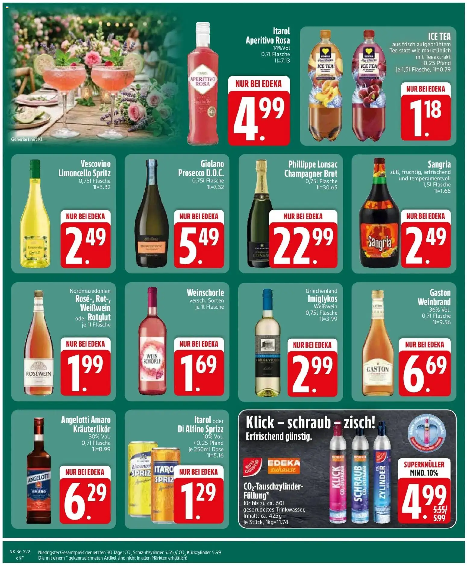 Edeka Prospekt München (ab 31.08.2026) » Angebote Online | Seite: 24 | Produkte: Weißwein, Rosewein, Limoncello, Tee