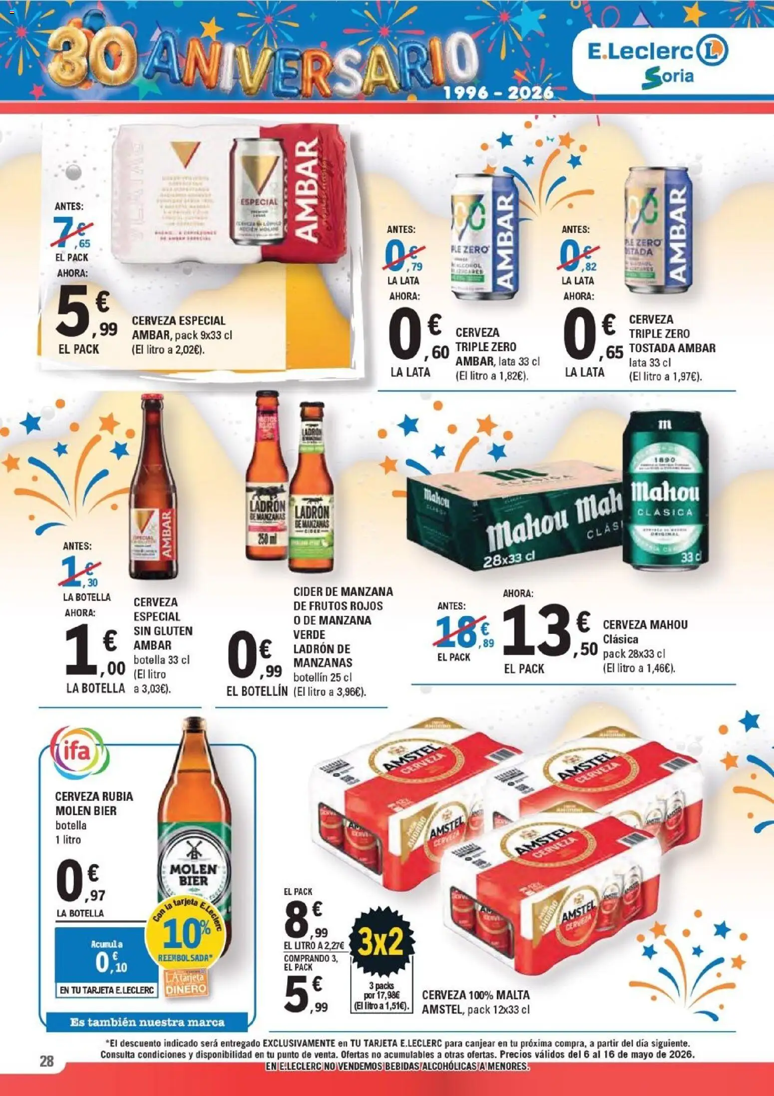 E.Leclerc Soria │ válido desde el 06.05.2026 | Página: 28 | Productos: Cerveza, Manzanas, Manzana
