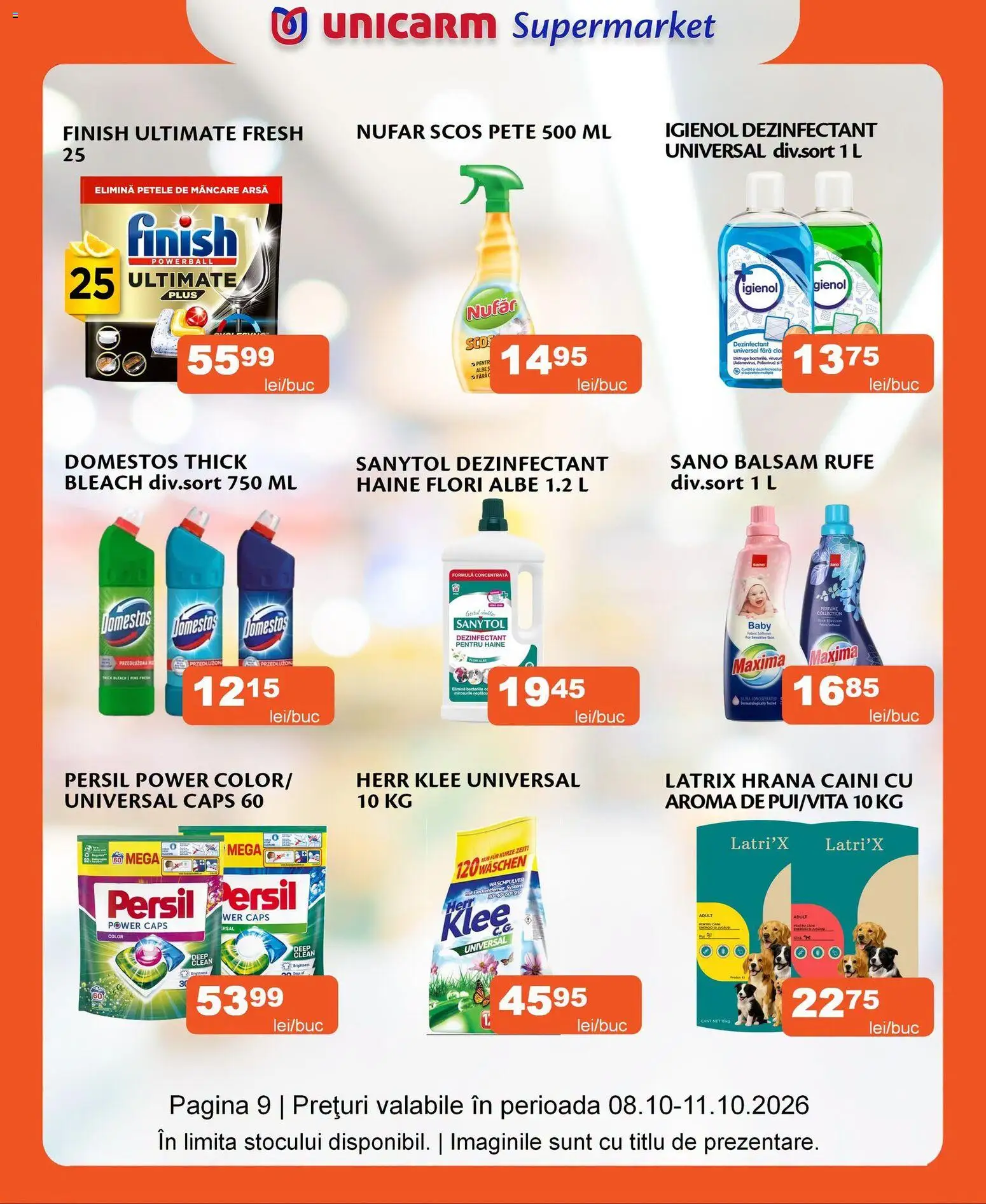 Noul catalog Unicarm – valabil de la 08.10.2026 | Pagină: 4 | Produse: Baby, Clean, Flori, Power