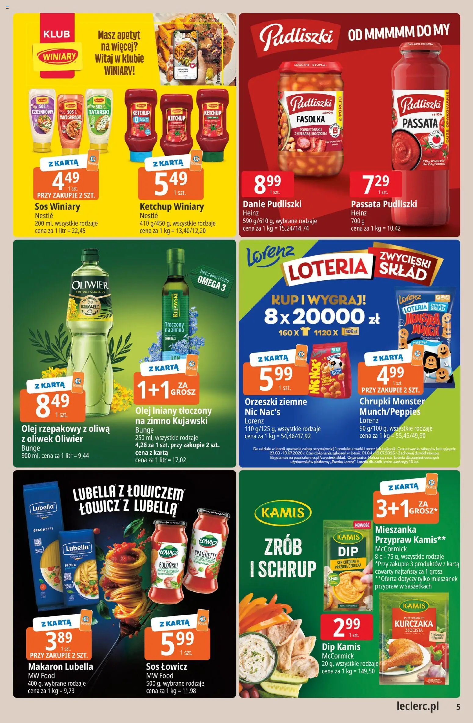 E.Leclerc gazetka - Kłodzko od 19.05.2026 | Strona: 5 | Produkty: Kiełbasa, Chrupki, Makaron, Ser cheddar