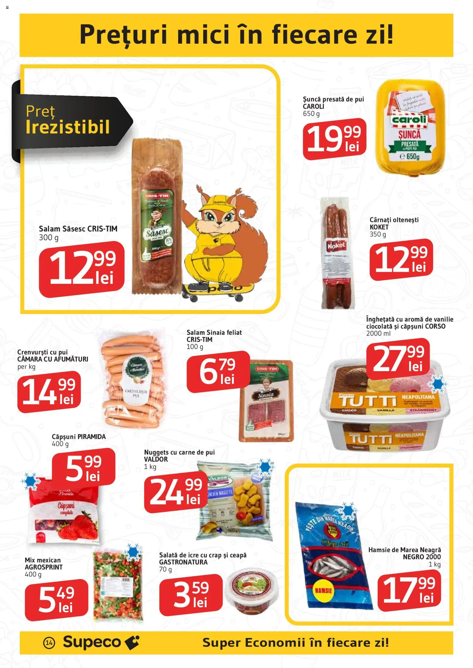 Noul catalog Supeco – valabil de la 16.04.2026 | Pagină: 14 | Produse: Ciocolată, Salam, Carne De Pui, Ceapă