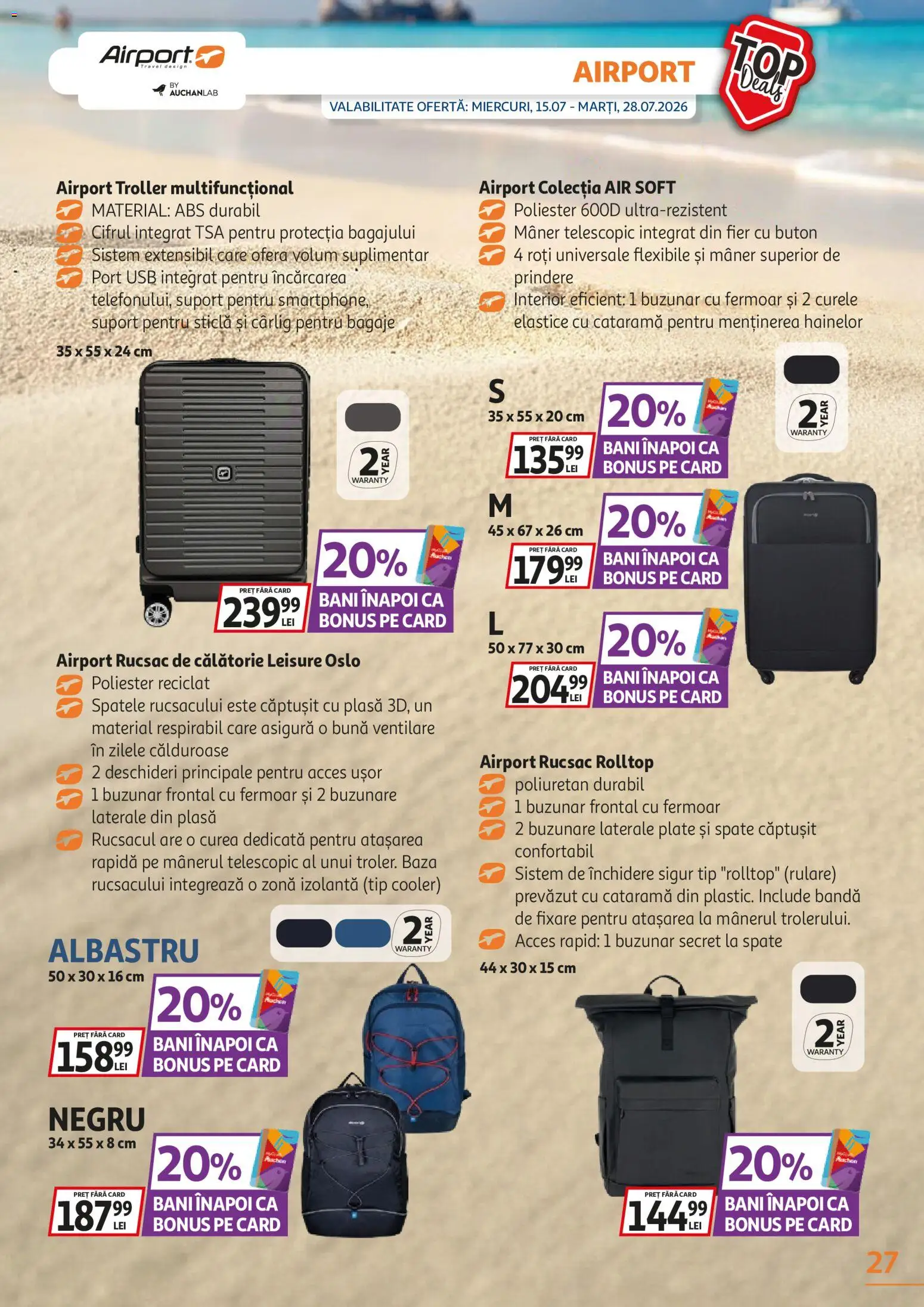 Noul catalog Auchan – valabil de la 15.07.2026 | Pagină: 27 | Produse: Curea, Fier, Usb, Mâner