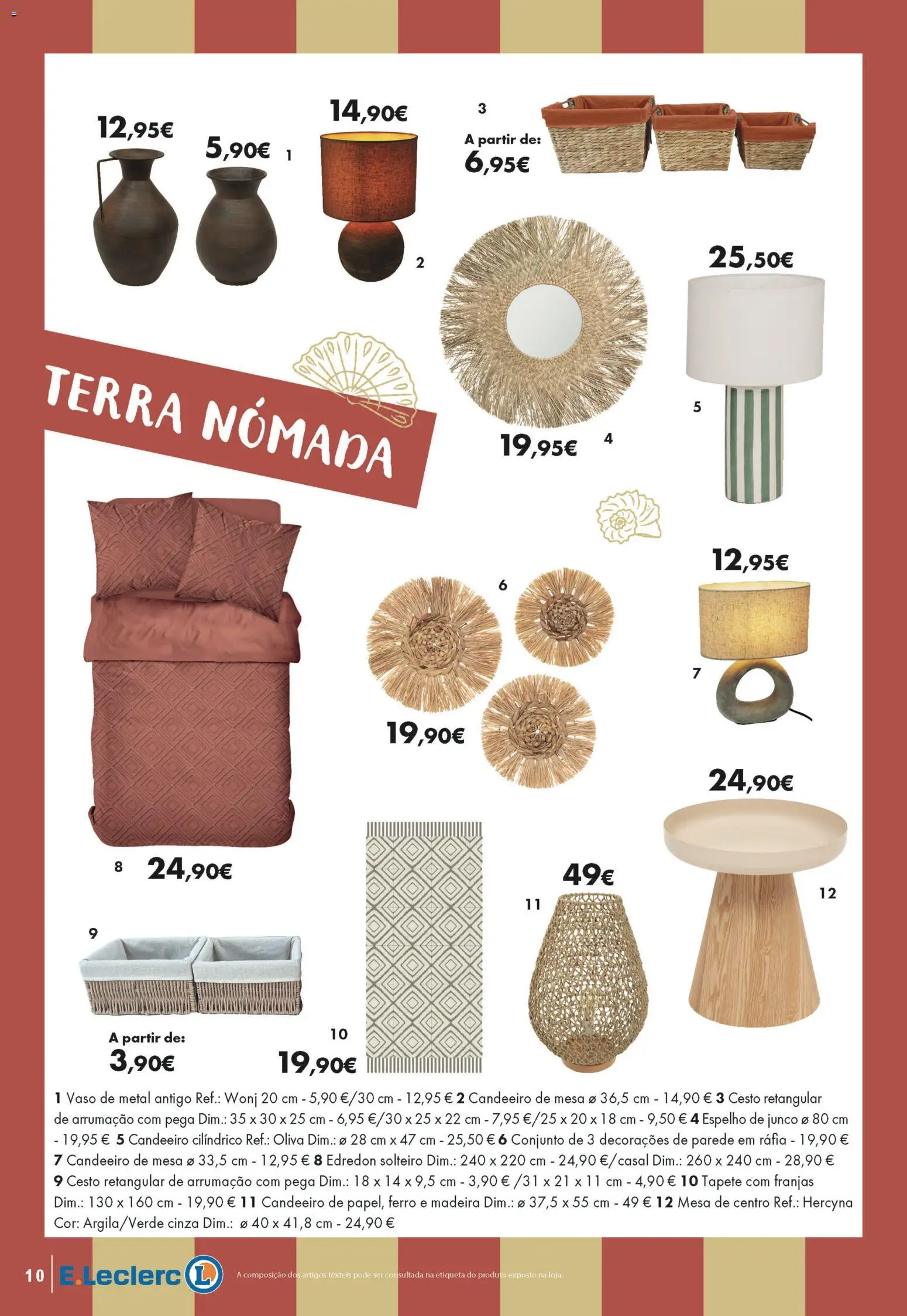 E.Leclerc Folheto Especial Casa & Decoração │ válido de 26.05.2026 | Página: 10 | Produtos: Candeeiro, Ferro, Tapete, Vaso