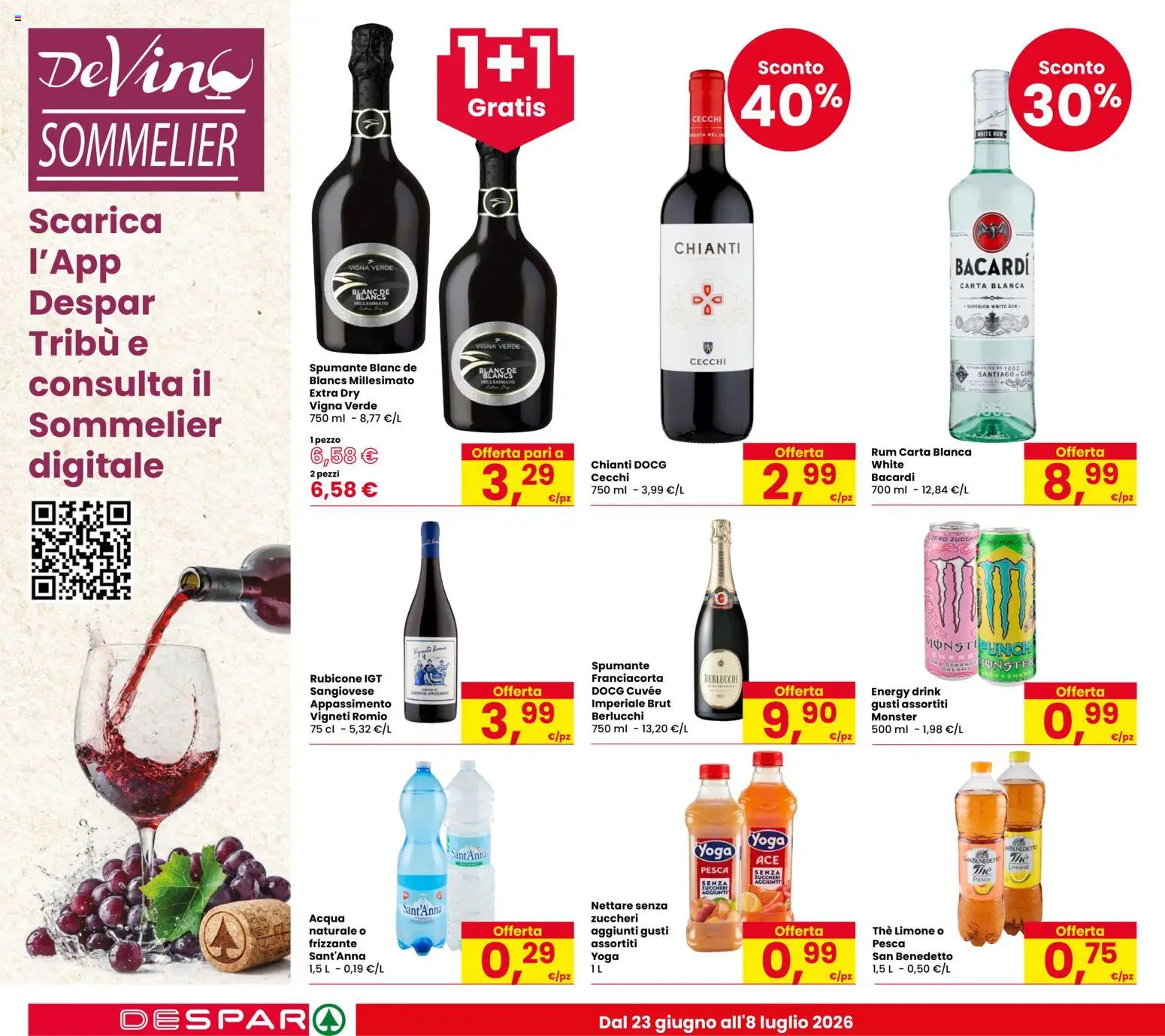 Volantino Despar del 23/06/2026 | Pagina: 20 | Prodotti: Acqua, Limone, Pesca, Rum