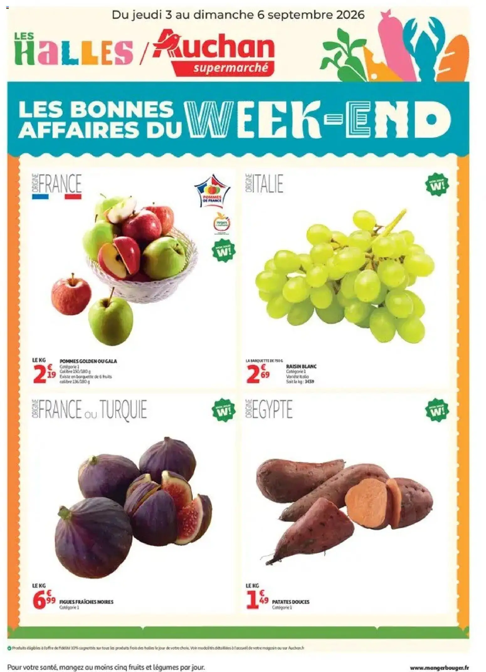 {H1} | Page: 1 | Produits: Pommes golden, Patates douces, Raisin, Figues fraiches