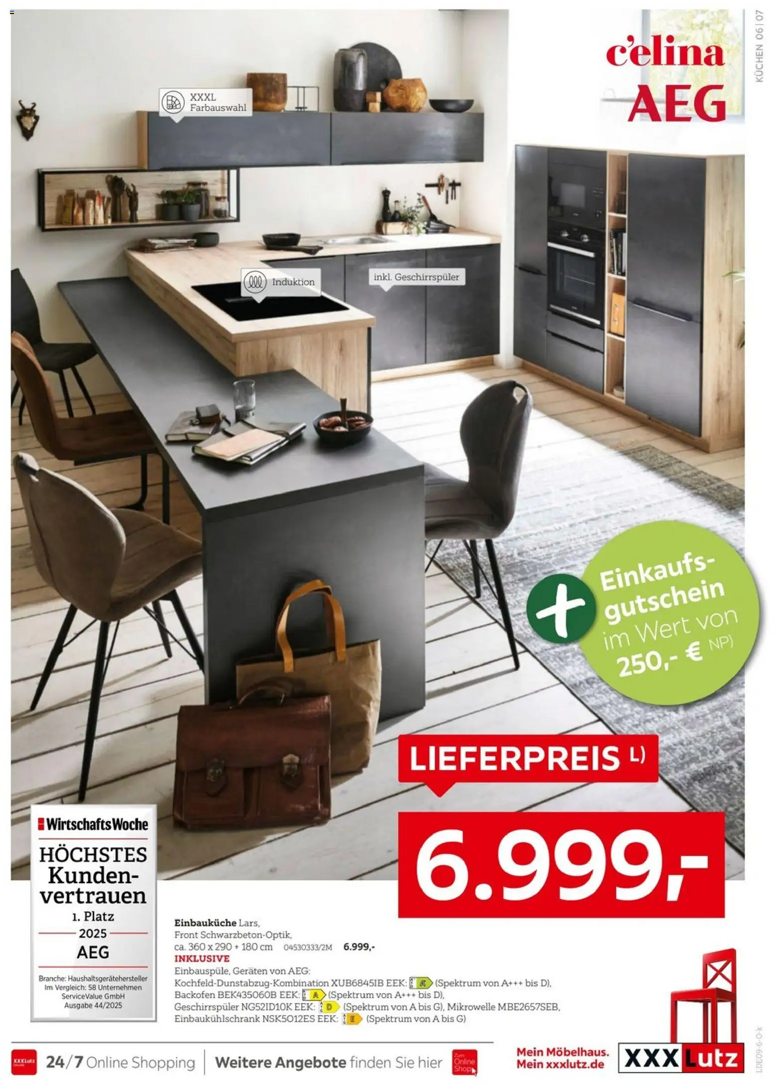 XXXLutz Nr. 1 bei Küchen – gültig ab 05.09.2026 | Seite: 7 | Produkte: AEG, Mikrowelle, Geschirrspüler, Einbauküche
