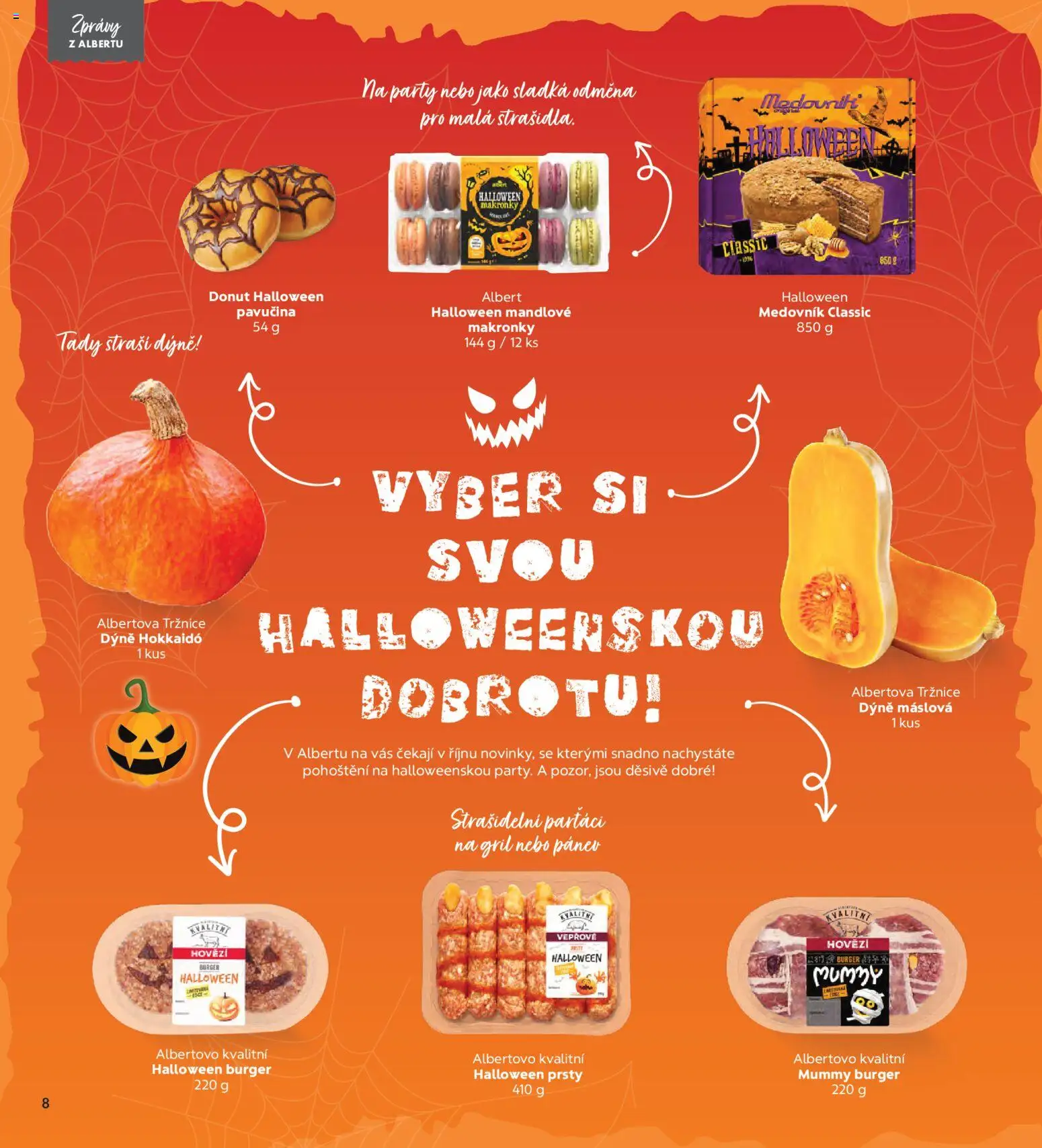 Albert magazín od 01.10.2026 | Strana: 8 | Produkty: Pánev, Párky, Gril, Dýně