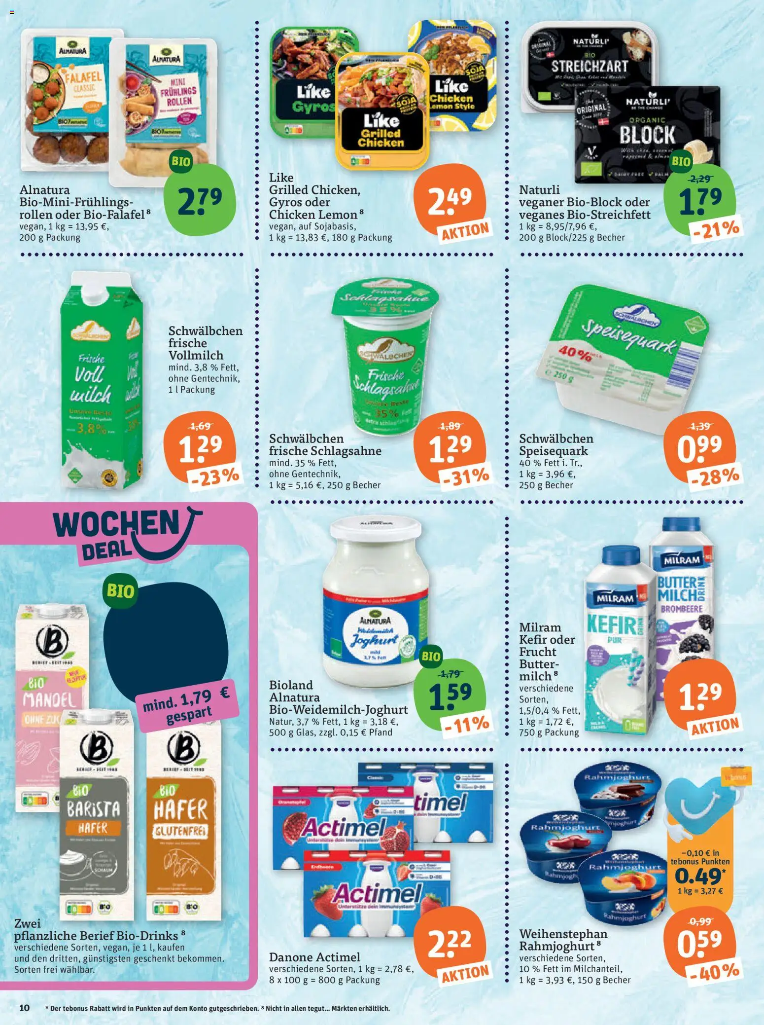 Tegut Prospekt – gültig ab 06.07.2026 | Seite: 12 | Produkte: Actimel, Butter, Joghurt, Milram