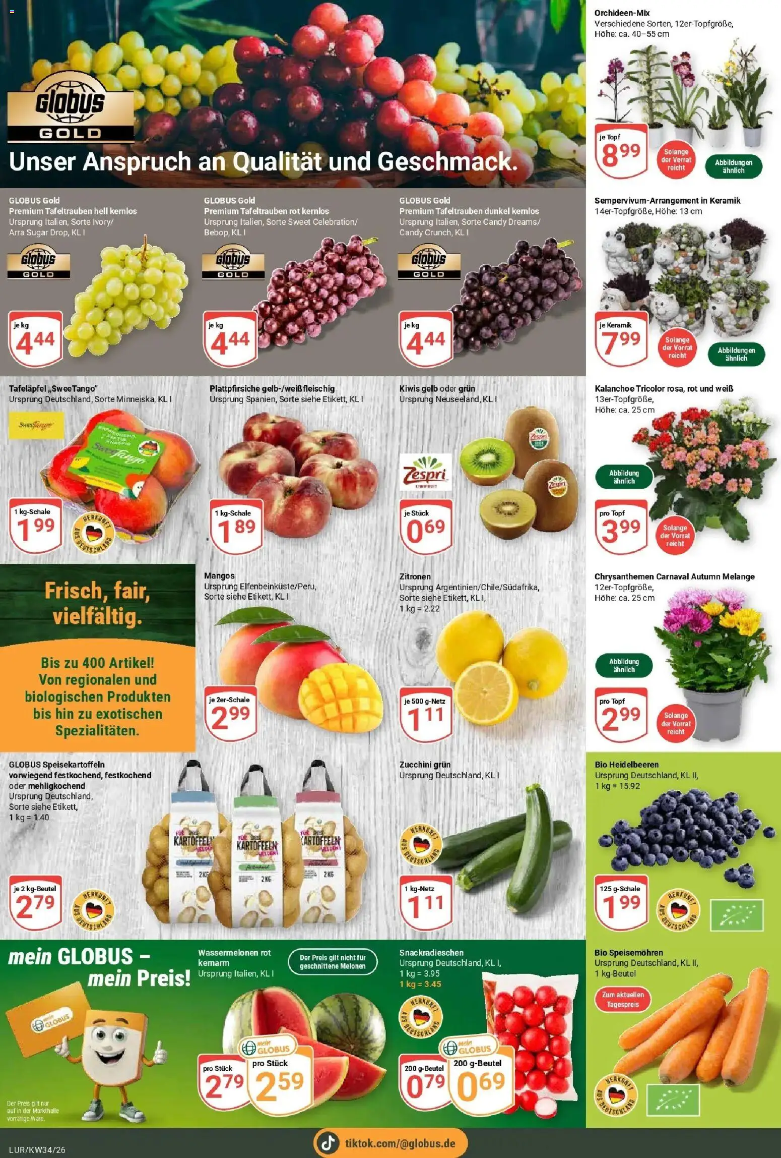 Globus - Globus: Wochenangebote (ab 17.08.2026) » Angebote online | Seite: 7 | Produkte: Heidelbeeren, Kartoffeln, Zucchini, Zitronen